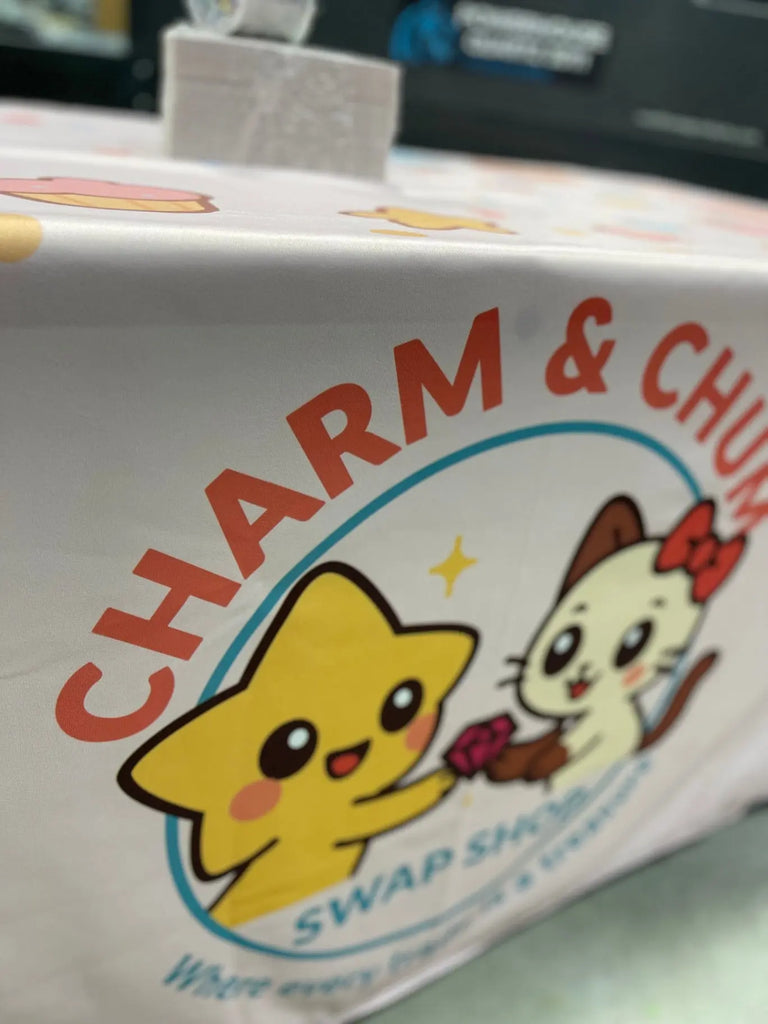 Custom printed table cover - Charm & Chum design – Game Over Merch