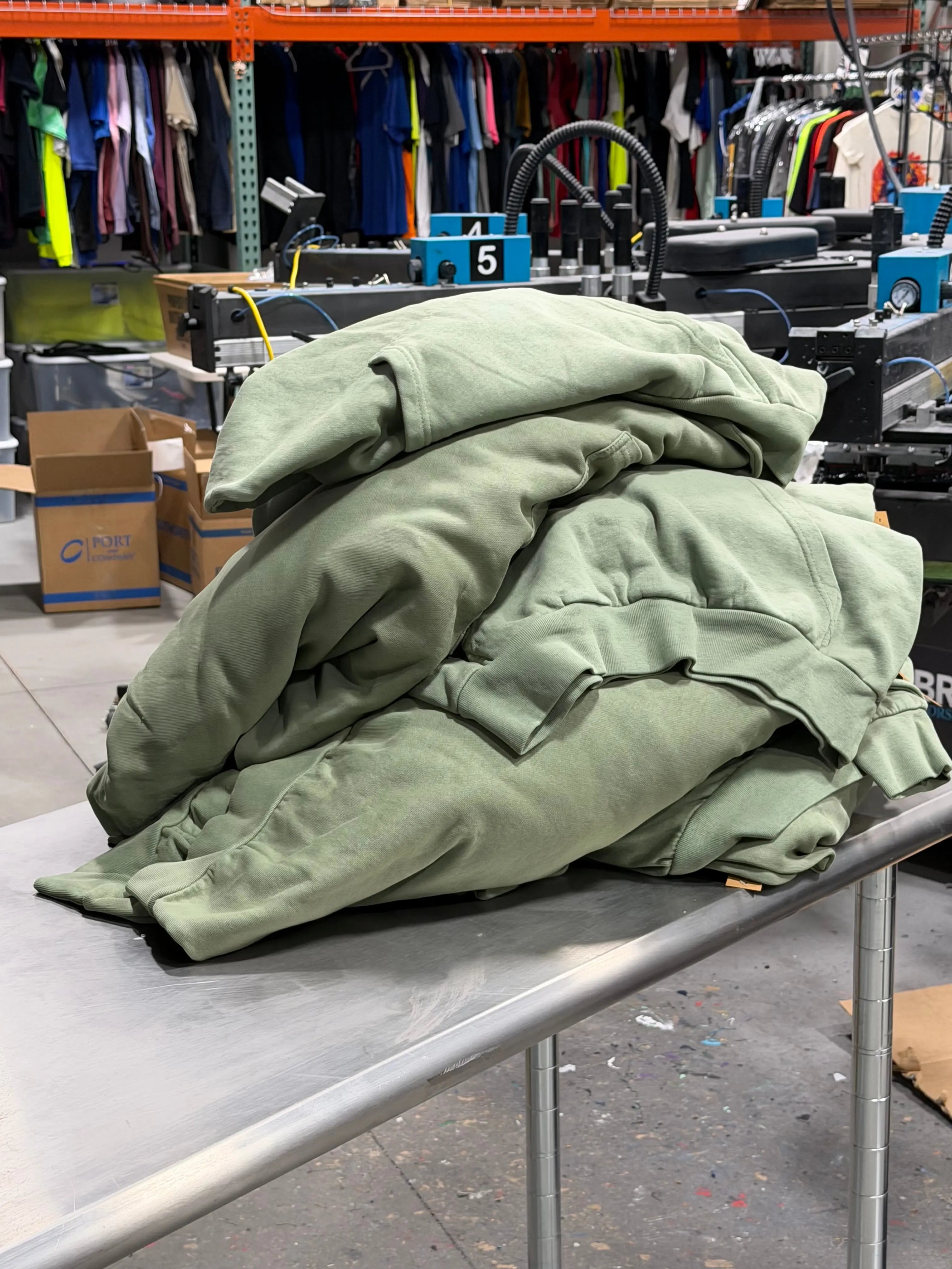 16 Lane Seven Heavy Pullover Hoodies - Oil Green