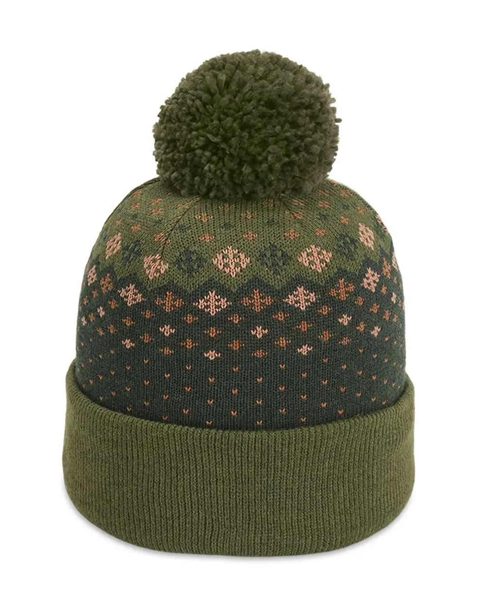 12 Imperial The Baniff Cuffed Beanies with Pom - Avocado