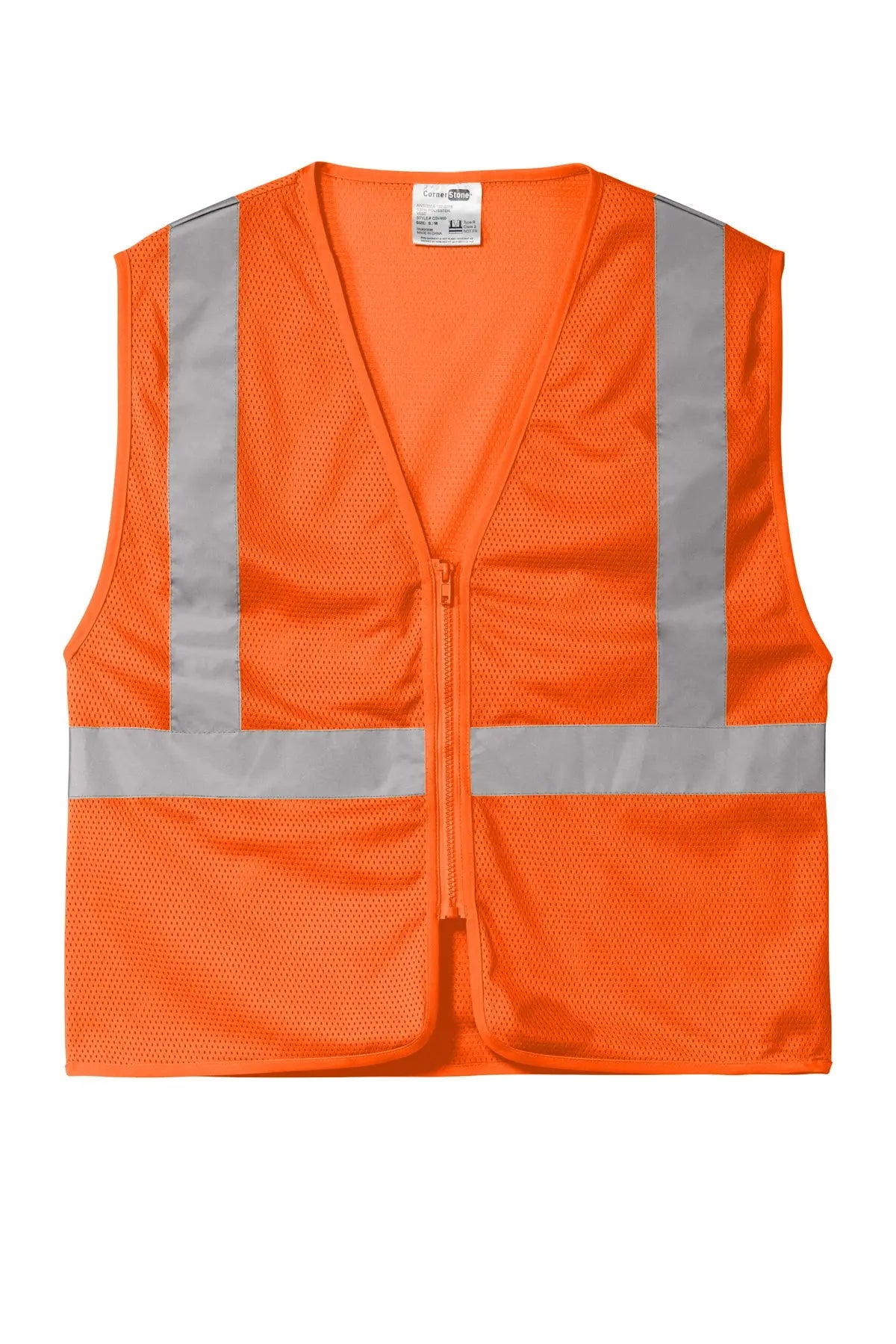 CornerStone® ANSI 107 Class 2 Economy Mesh Zippered Vest #CSV101