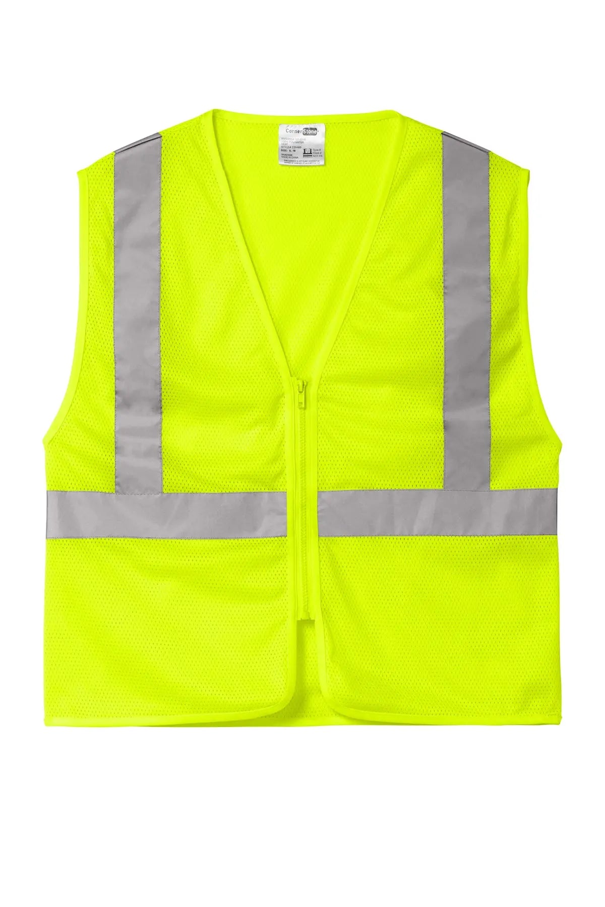 CornerStone® ANSI 107 Class 2 Economy Mesh Zippered Vest #CSV101