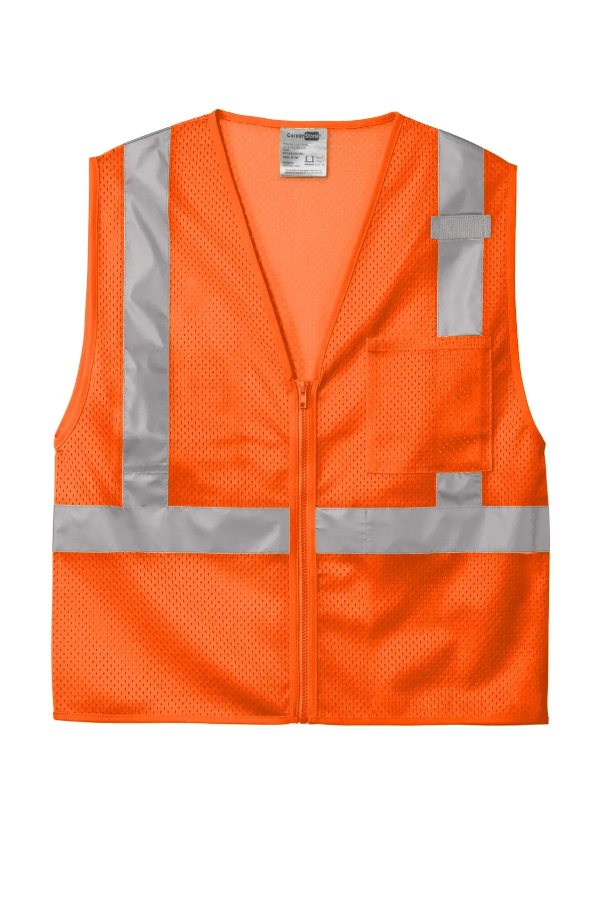 CornerStone® ANSI 107 Class 2 Mesh Zippered Vest #CSV102