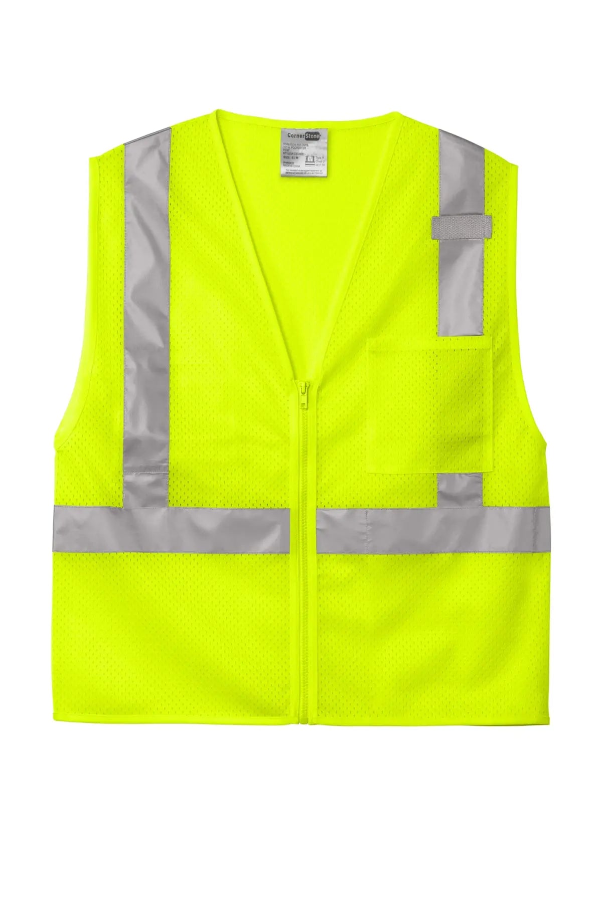 CornerStone® ANSI 107 Class 2 Mesh Zippered Vest #CSV102