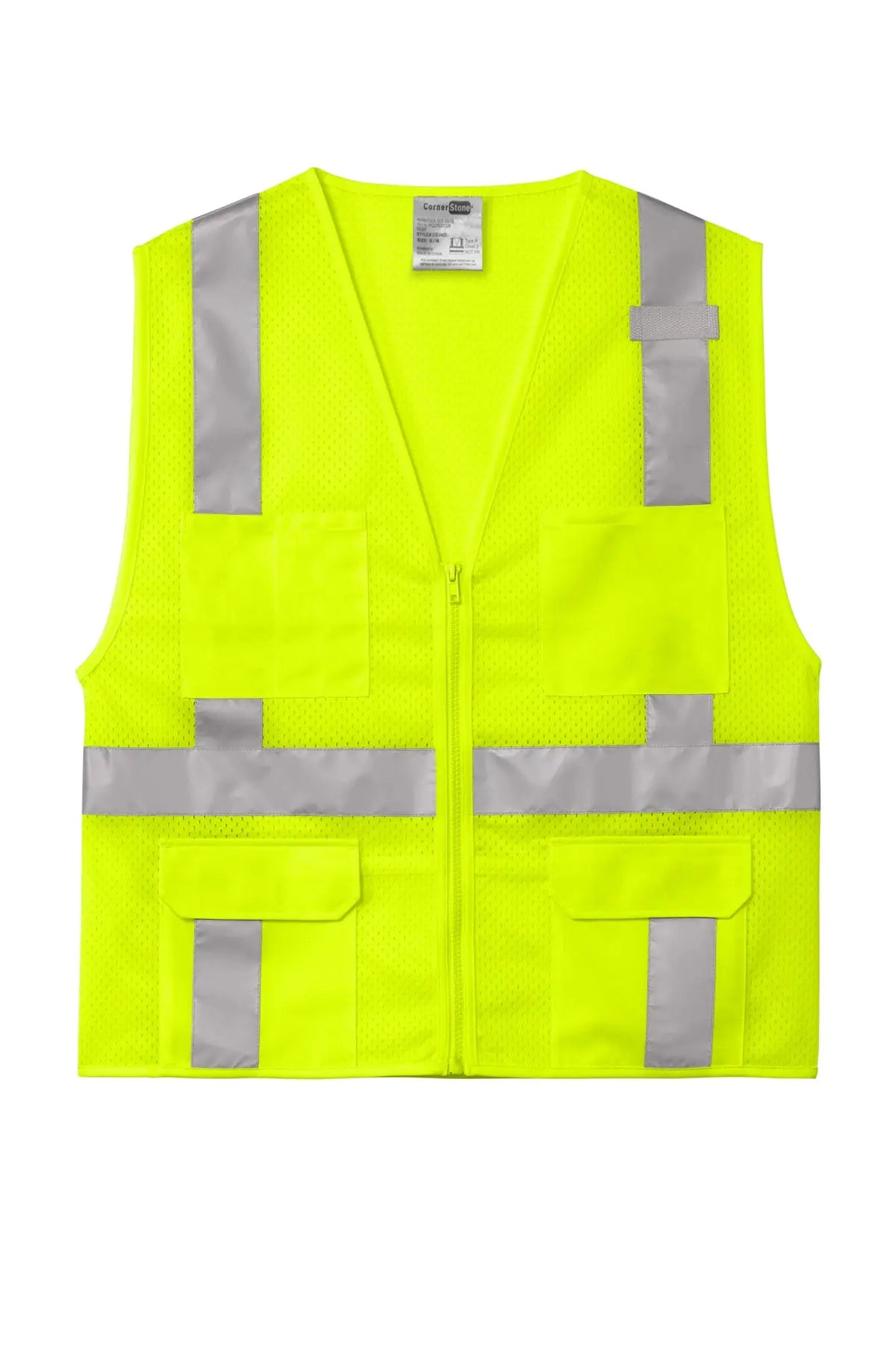 CornerStone® ANSI 107 Class 2 Mesh Six-Pocket Zippered Vest #CSV104