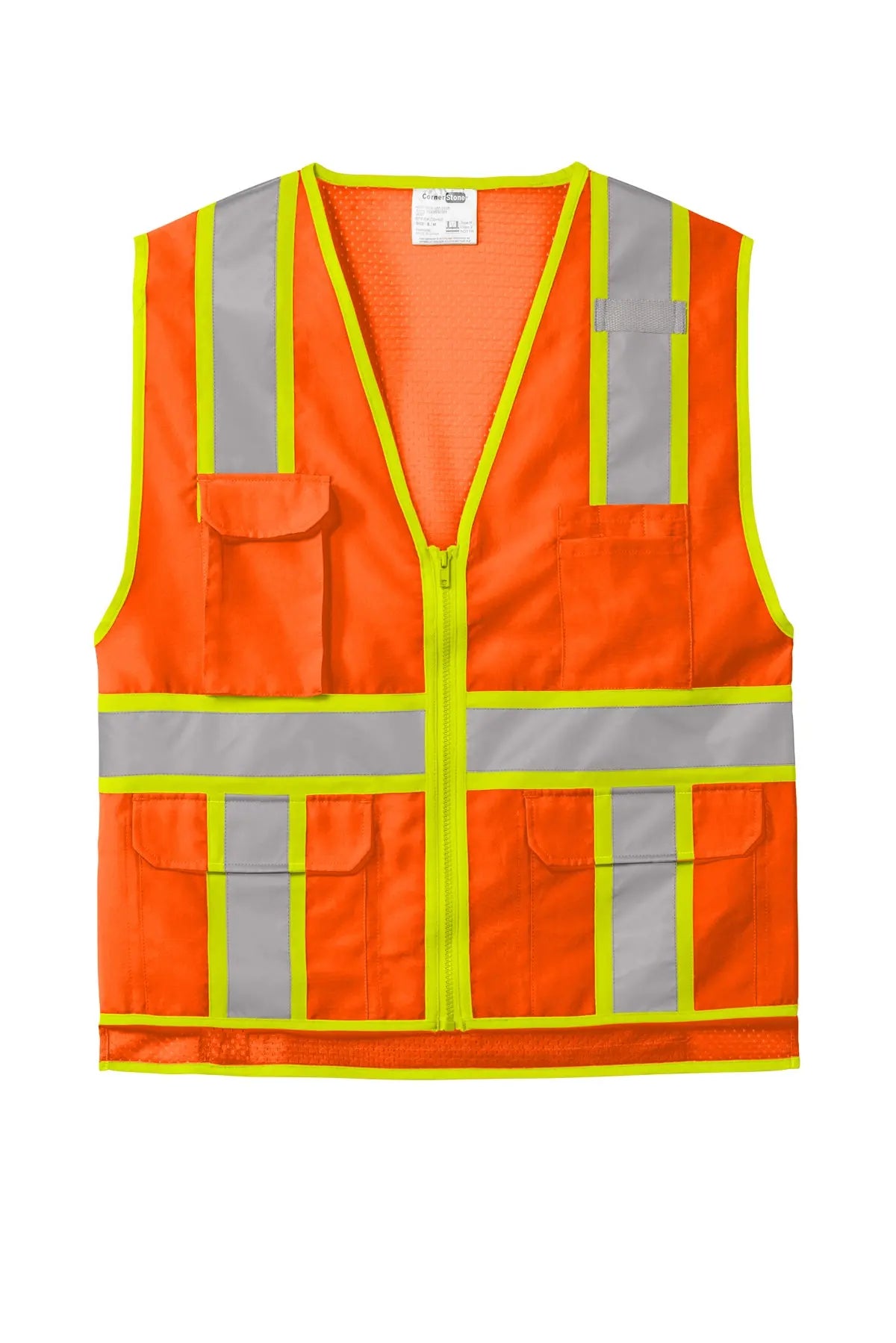 CornerStone® ANSI 107 Class 2 Surveyor Zippered Two-Tone Vest #CSV105