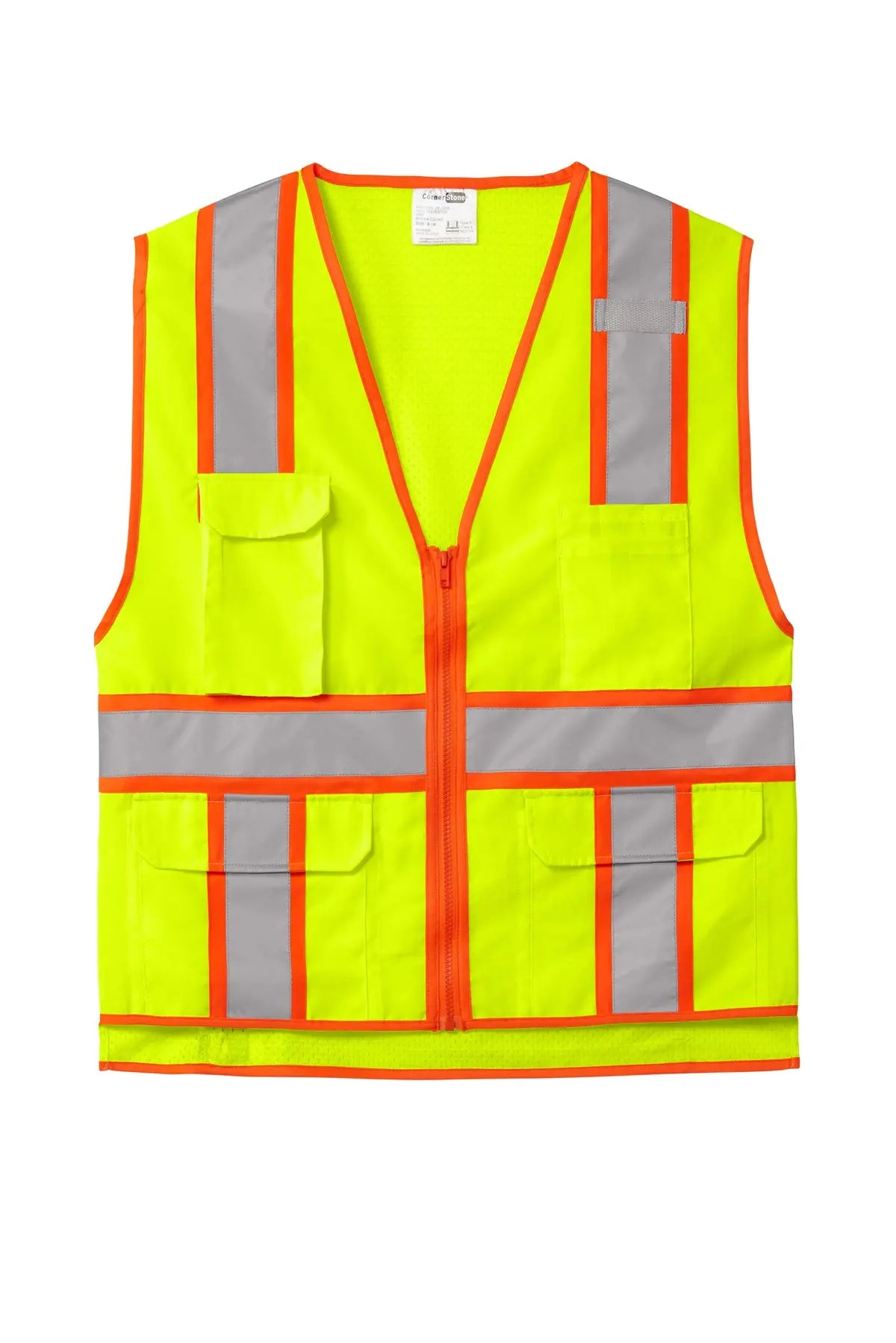 CornerStone® ANSI 107 Class 2 Surveyor Zippered Two-Tone Vest #CSV105