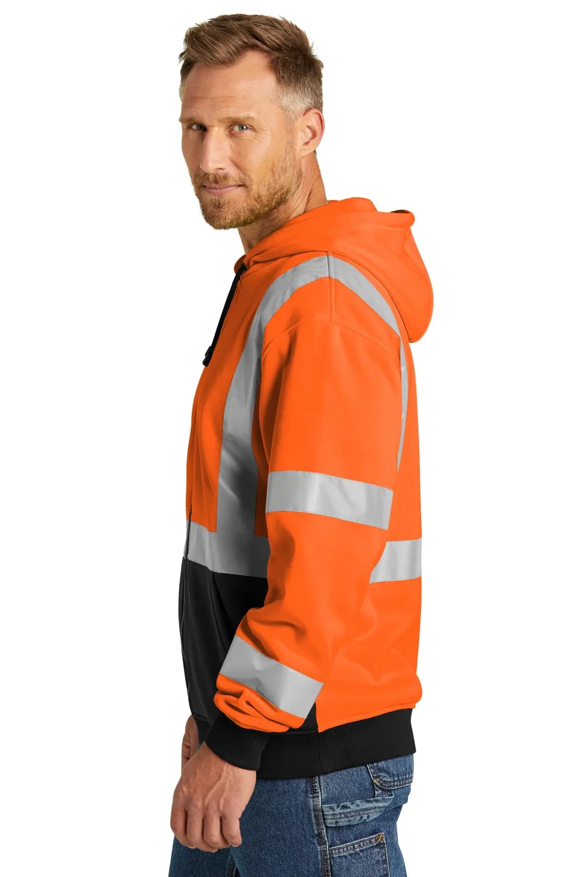 CornerStone® ANSI 107 Class 3 Heavy-Duty Fleece Full-Zip Hoodie #CSF300