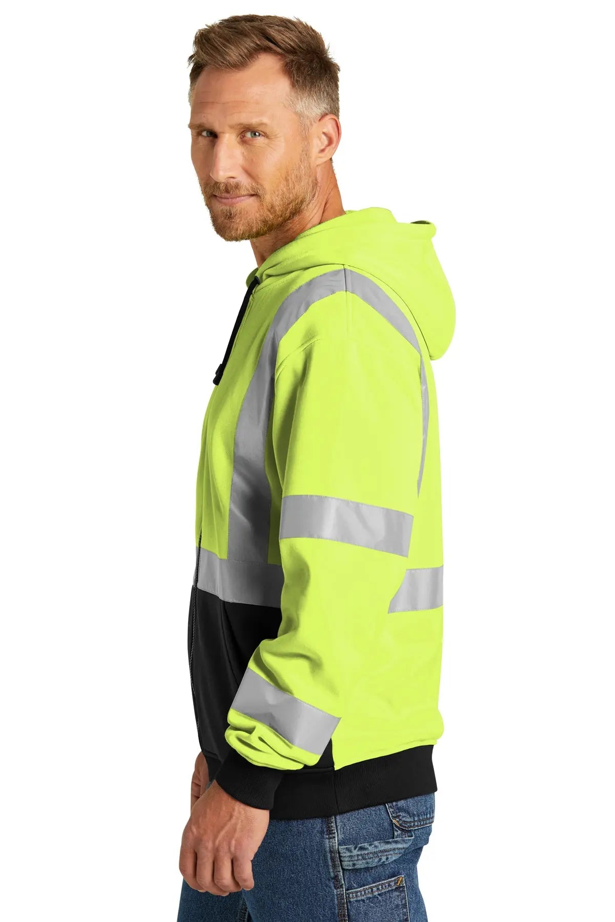 CornerStone® ANSI 107 Class 3 Heavy-Duty Fleece Full-Zip Hoodie #CSF300