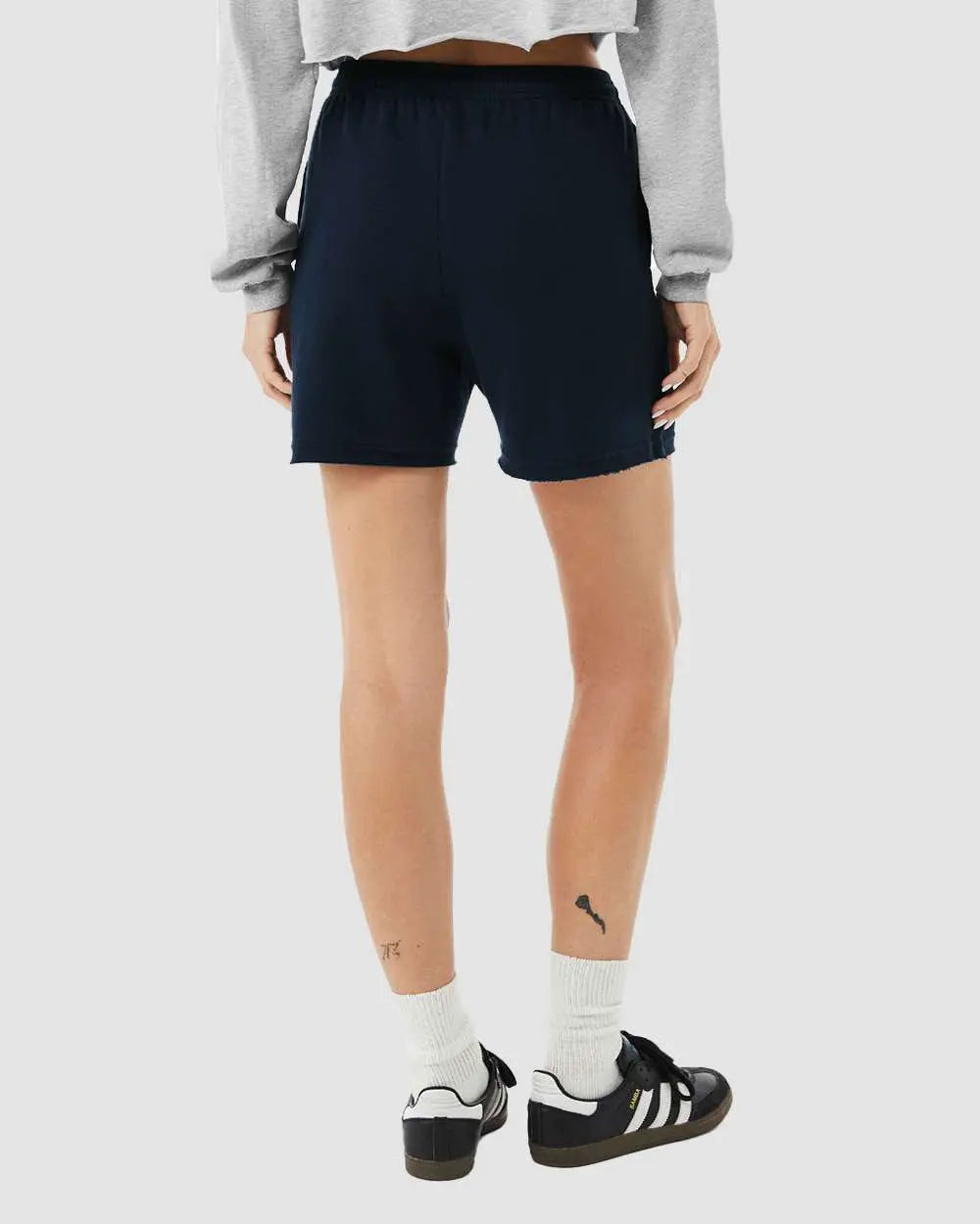 10 Bella+Canvas Women's Cutoff Sweatshorts - Navy