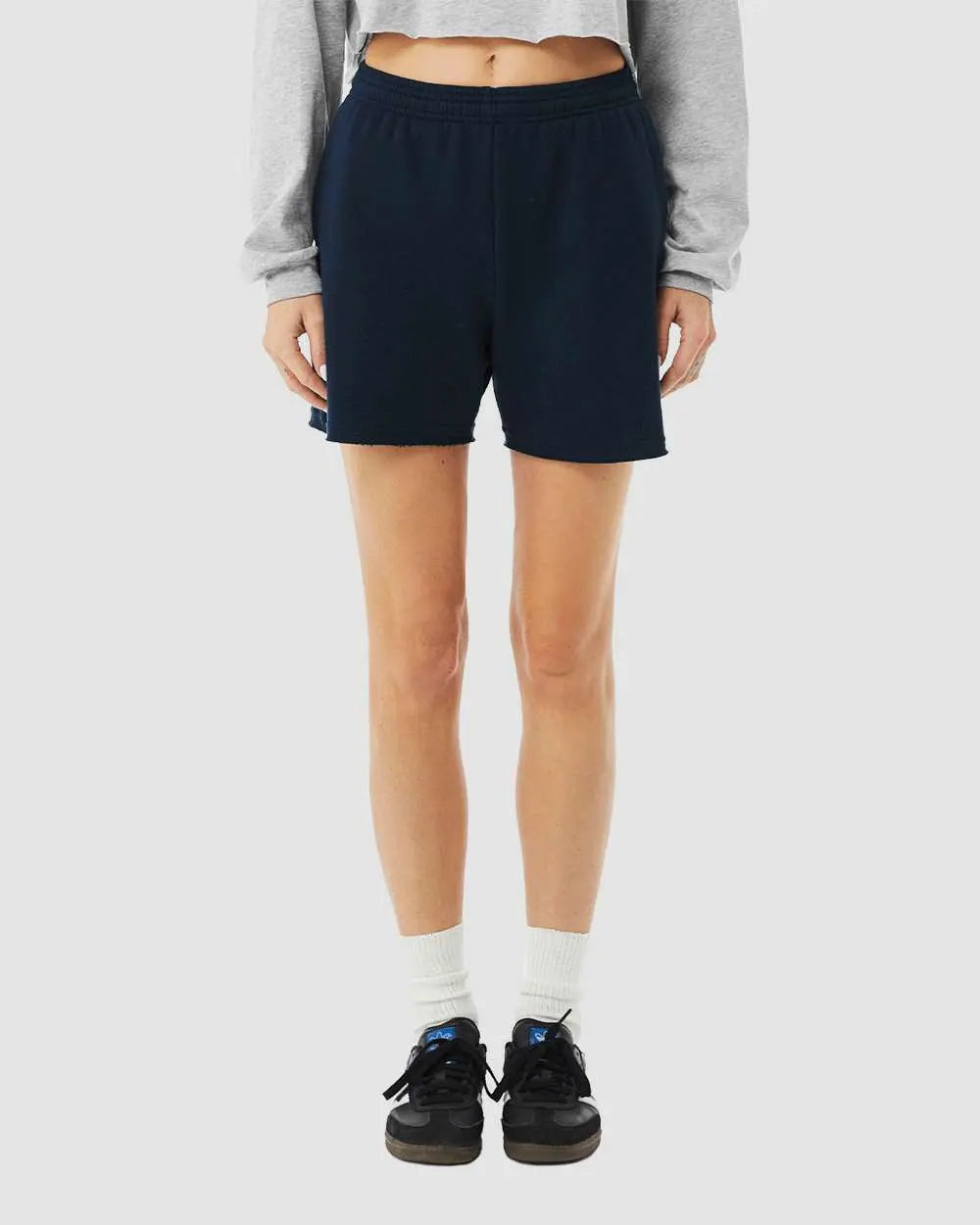 10 Bella+Canvas Women's Cutoff Sweatshorts - Navy