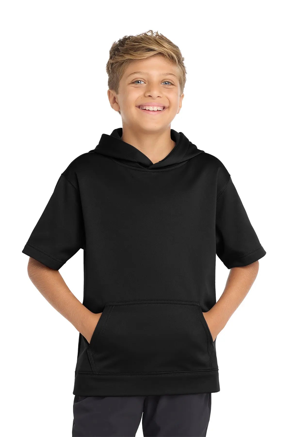 Sport-Tek® Youth Sport-Wick® Fleece Short Sleeve Hooded Pullover #YST251