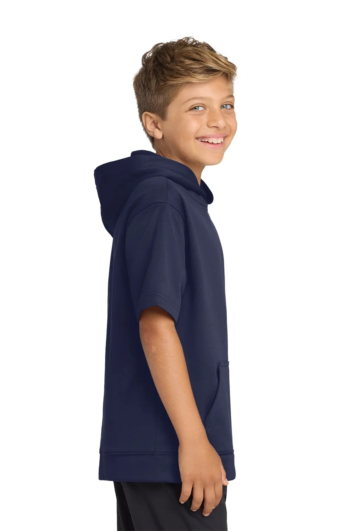 Sport-Tek® Youth Sport-Wick® Fleece Short Sleeve Hooded Pullover #YST251