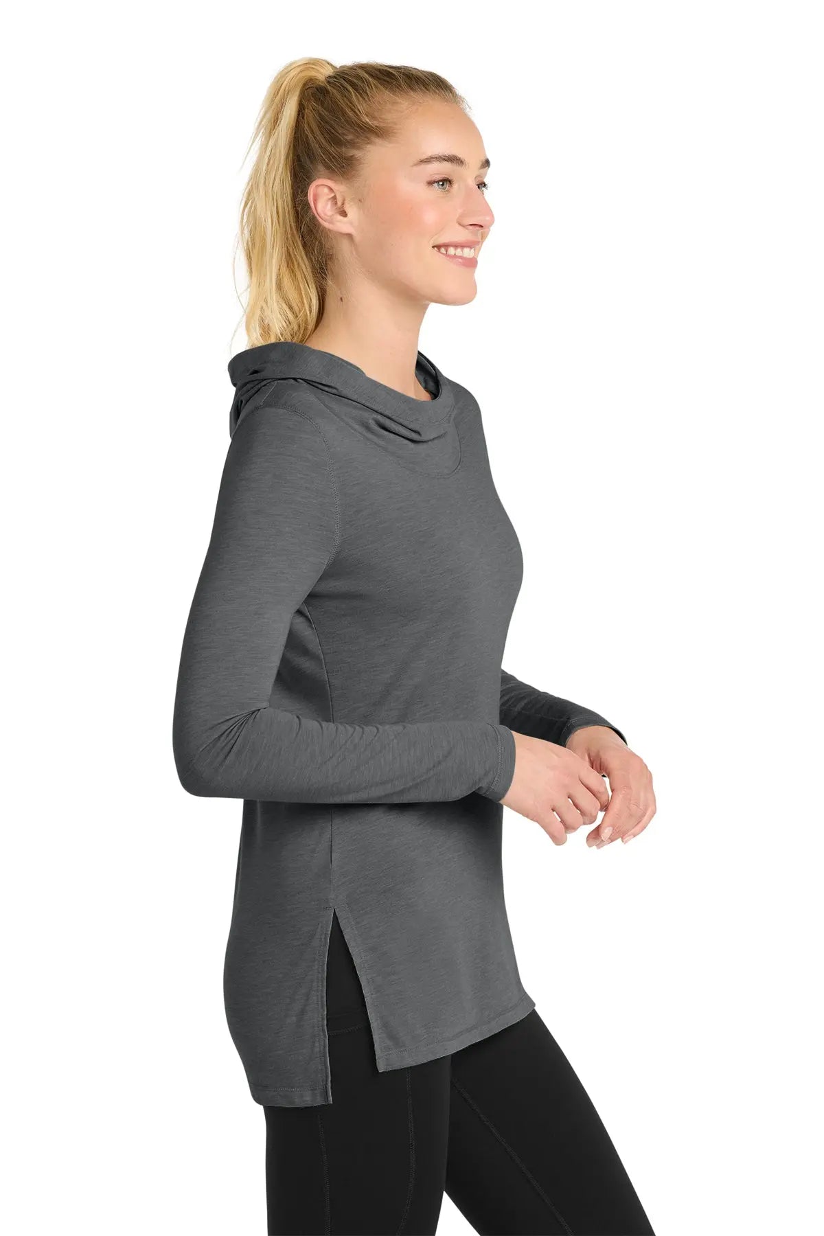 Sport-Tek® Women's PosiCharge® Tri-Blend Wicking Long Sleeve Hoodie #LST406