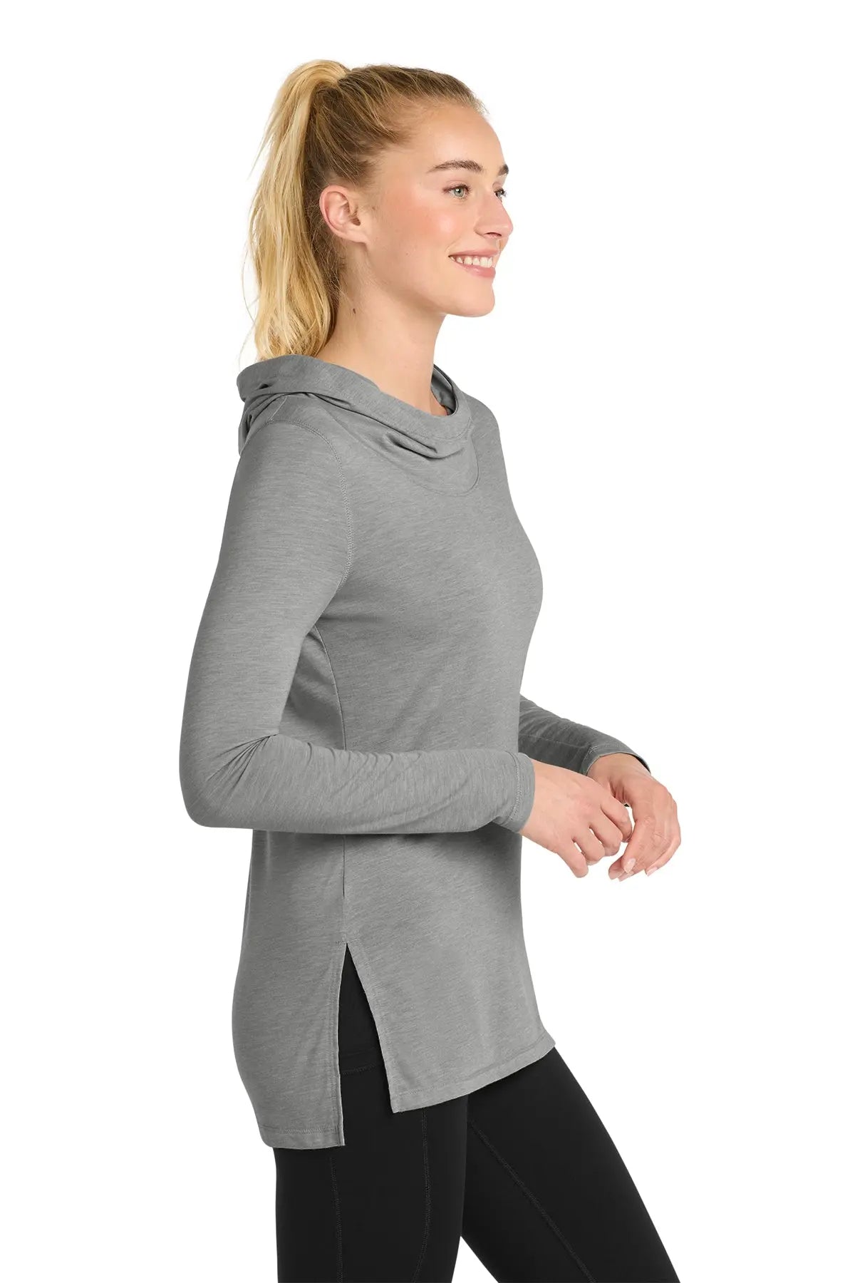 Sport-Tek® Women's PosiCharge® Tri-Blend Wicking Long Sleeve Hoodie #LST406