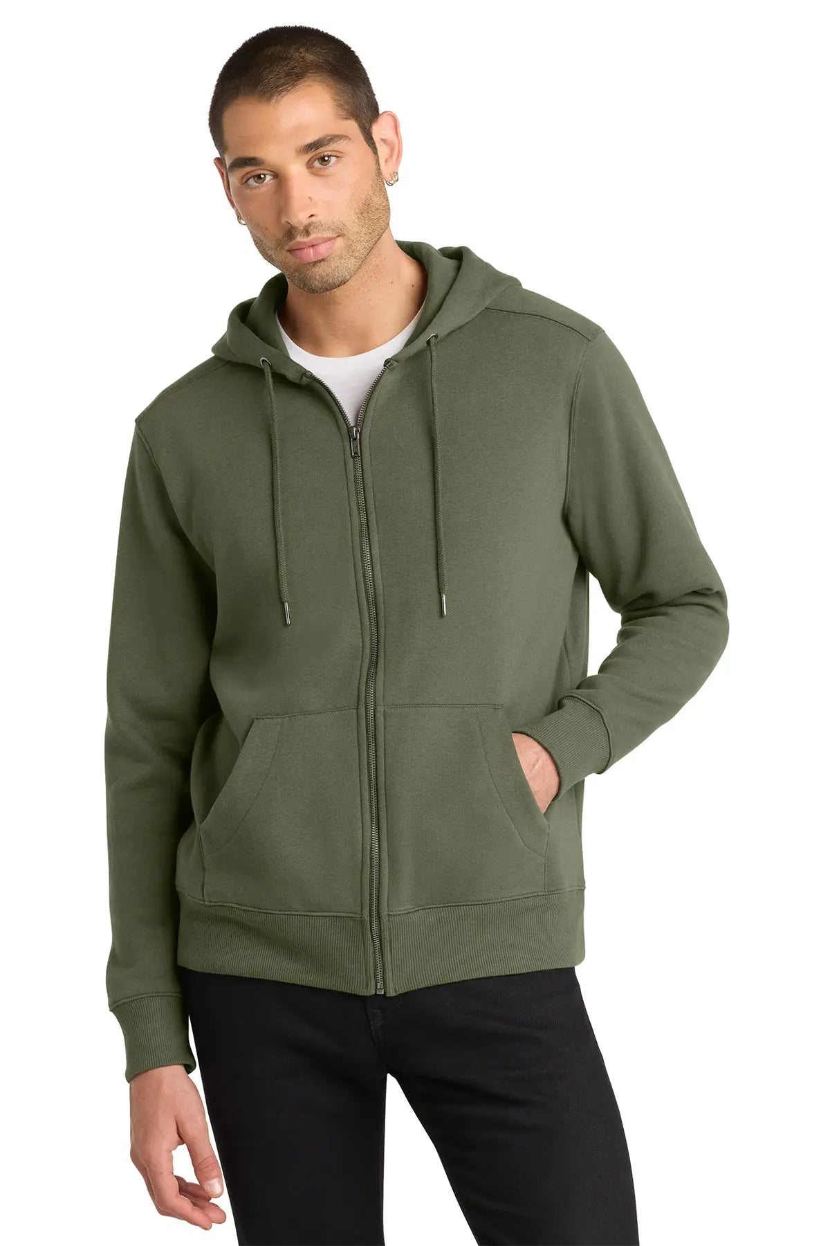 District® Perfect Weight® Fleece Full-Zip Hoodie #DT1103