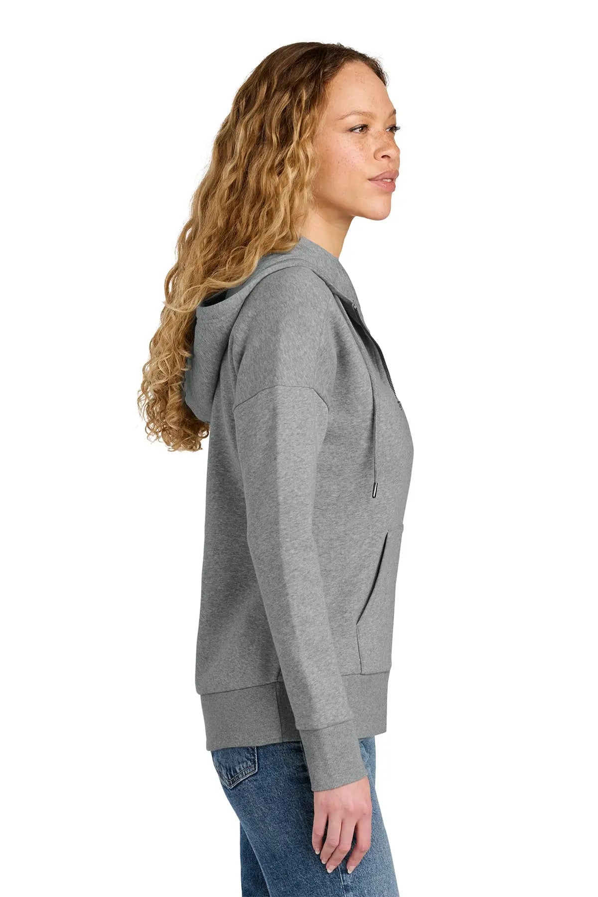 District® Women’s Perfect Weight® Fleece Drop Shoulder Full-Zip Hoodie #DT1104