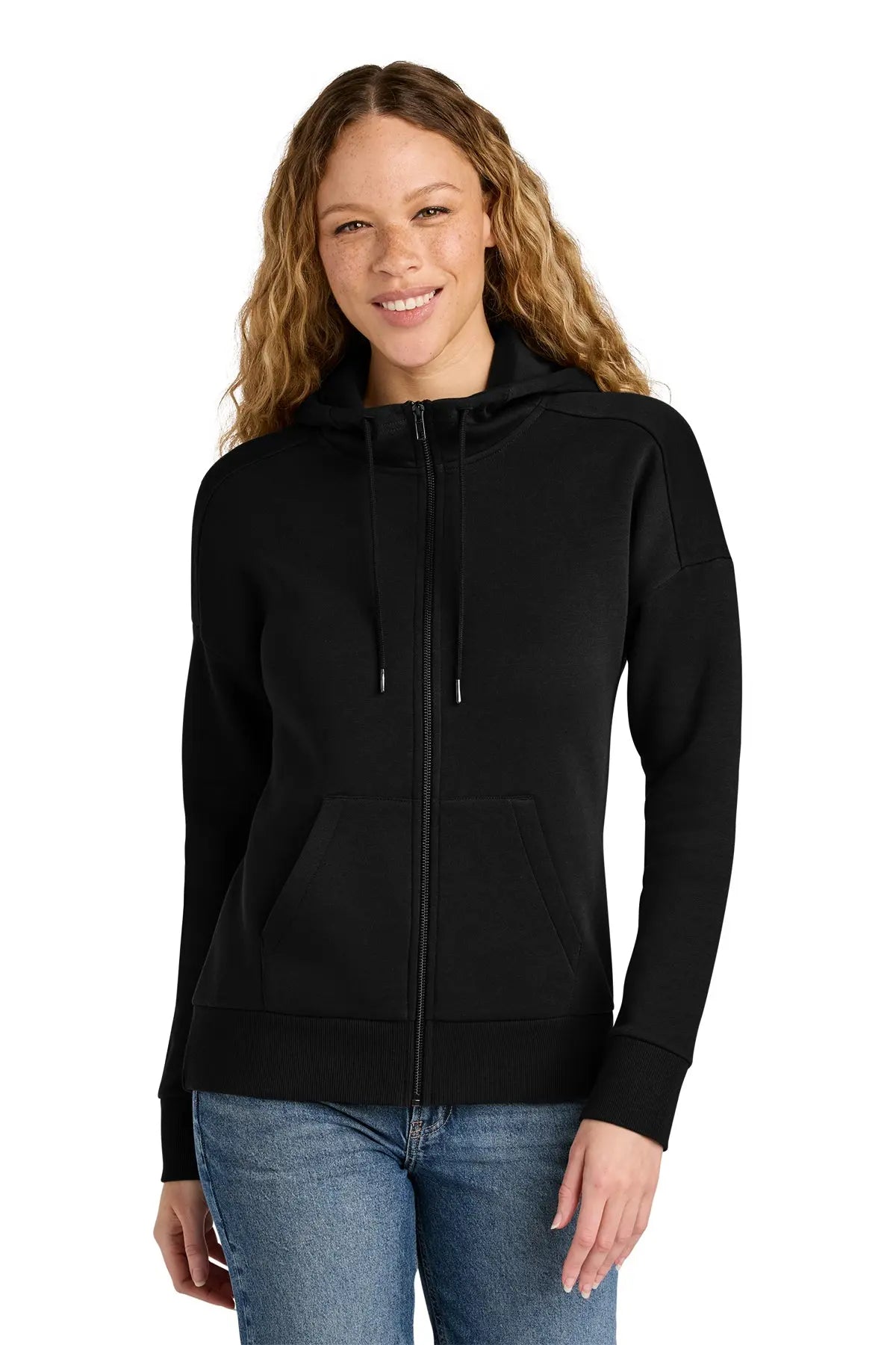 District® Women’s Perfect Weight® Fleece Drop Shoulder Full-Zip Hoodie #DT1104