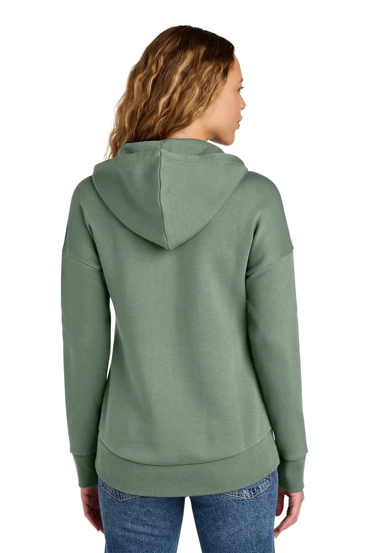 District® Women’s Perfect Weight® Fleece Drop Shoulder Full-Zip Hoodie #DT1104