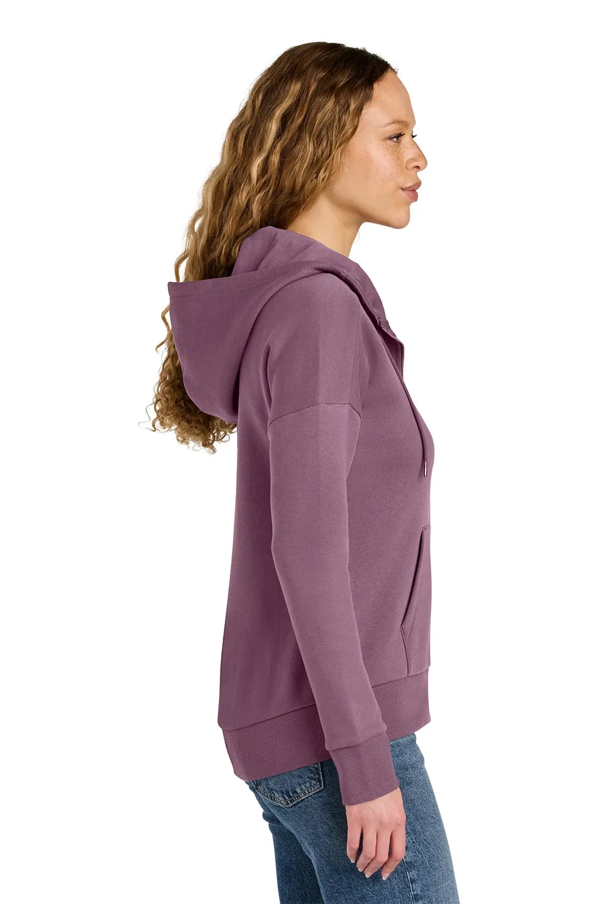 District® Women’s Perfect Weight® Fleece Drop Shoulder Full-Zip Hoodie #DT1104