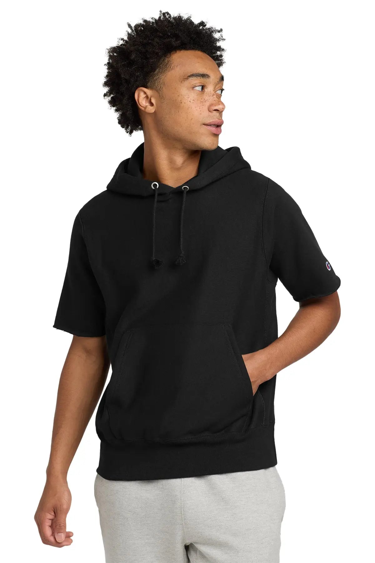 Champion® Reverse Weave® Short Sleeve Hooded Sweatshirt #S101SS