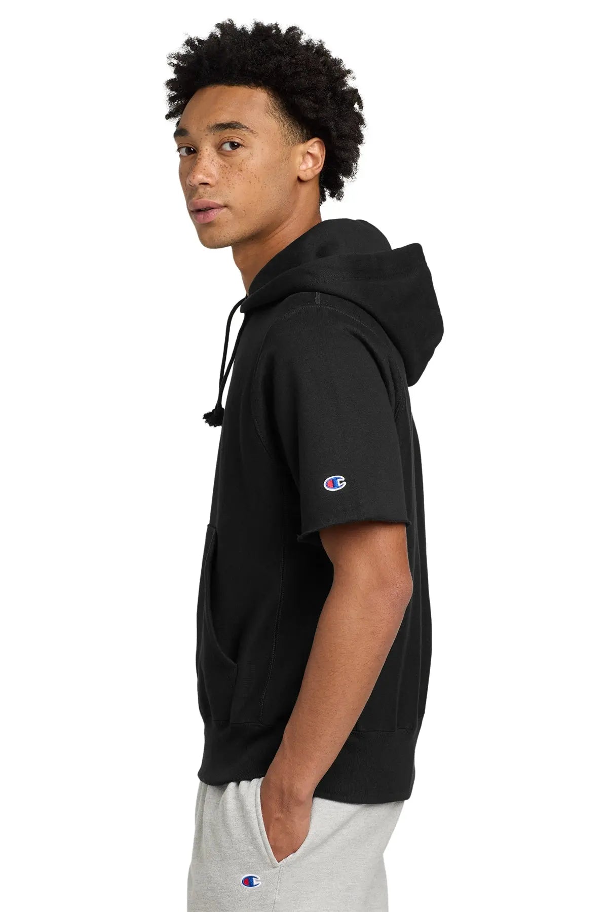 Champion® Reverse Weave® Short Sleeve Hooded Sweatshirt #S101SS