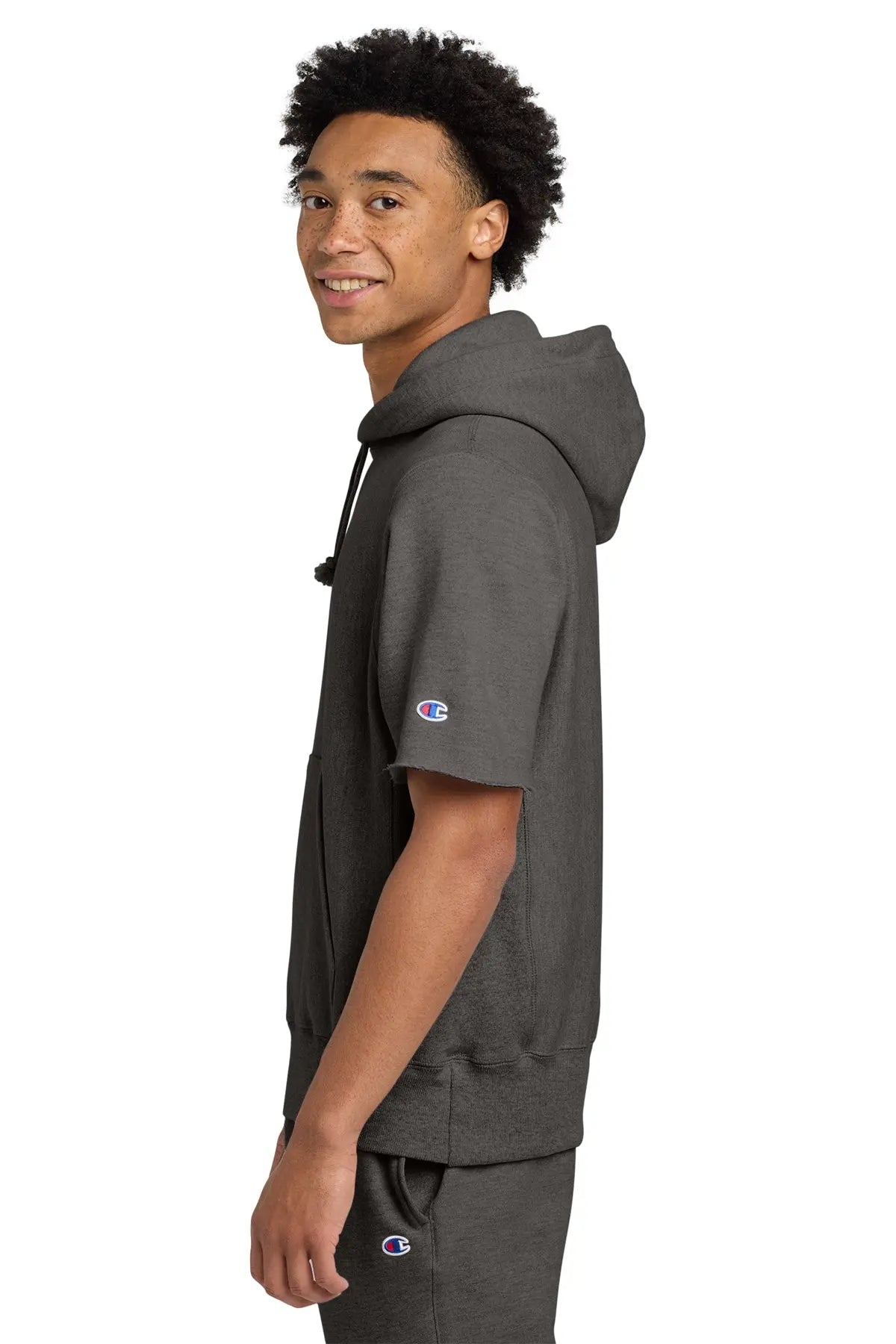 Champion® Reverse Weave® Short Sleeve Hooded Sweatshirt #S101SS