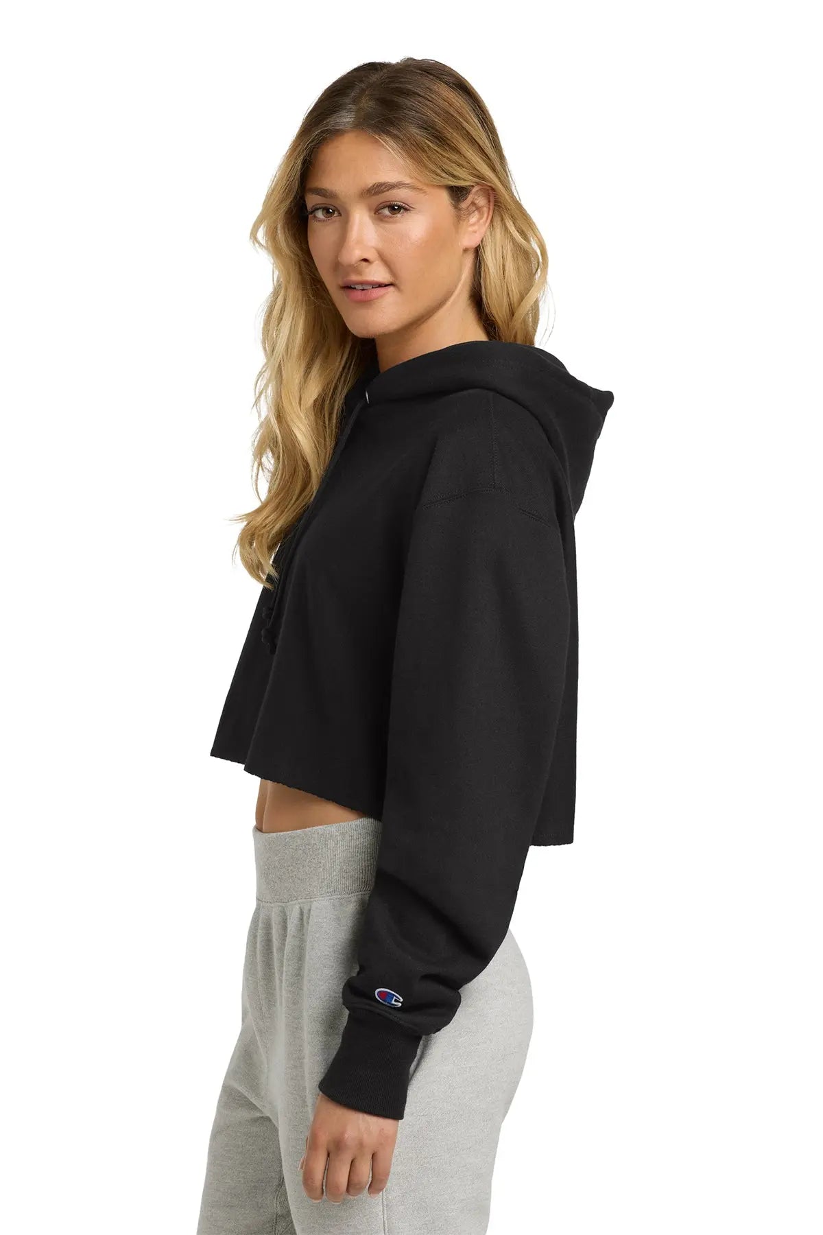 Champion® Women’s Reverse Weave® Cropped Cut-Off Hooded Sweatshirt #RW01W