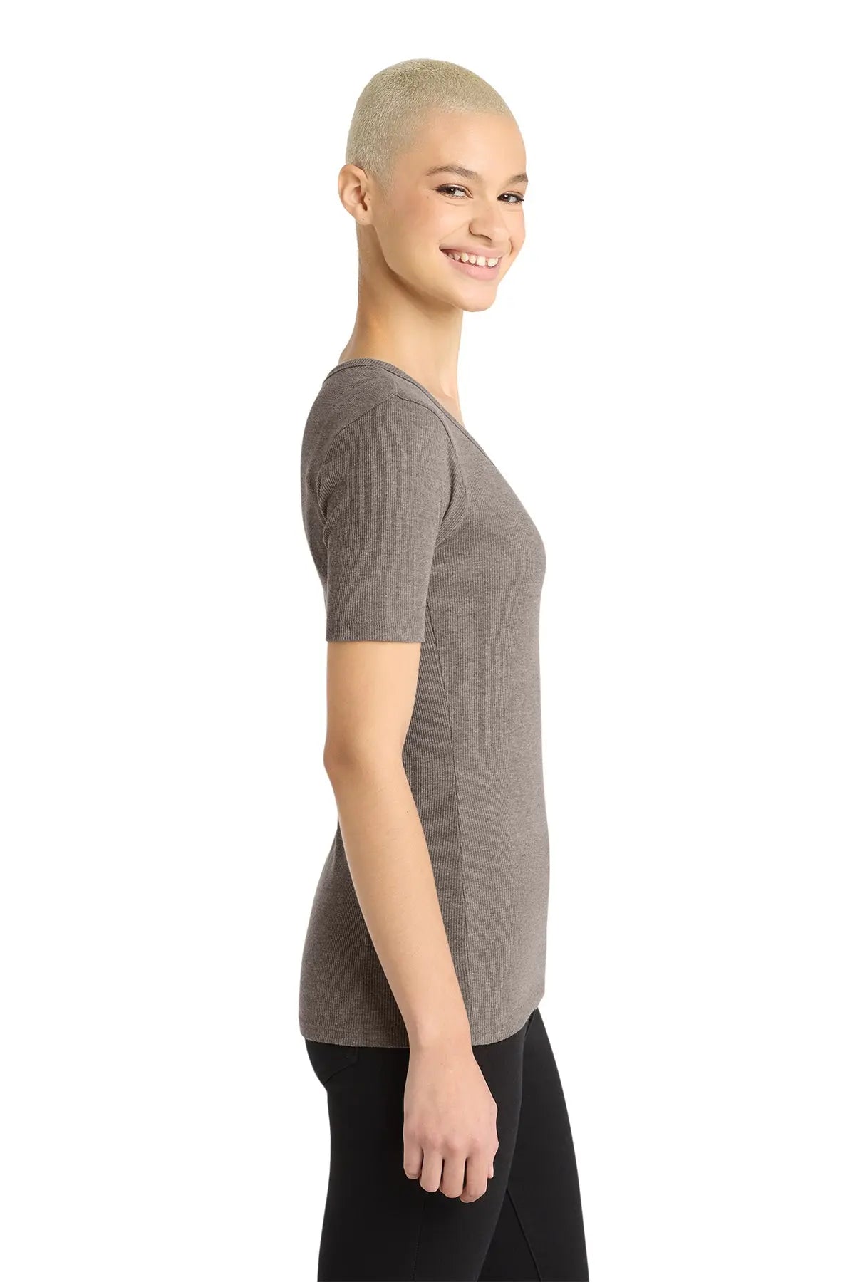 District® Women’s V.I.T.™ Rib Scoop Neck Tee #DT6020