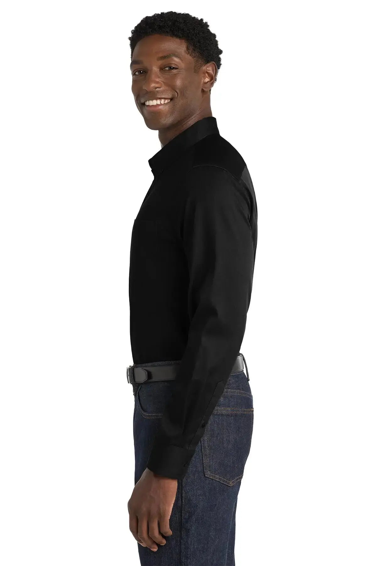 Port Authority® Long Sleeve SuperPro React™ Twill Shirt #W808 Game Over Merch