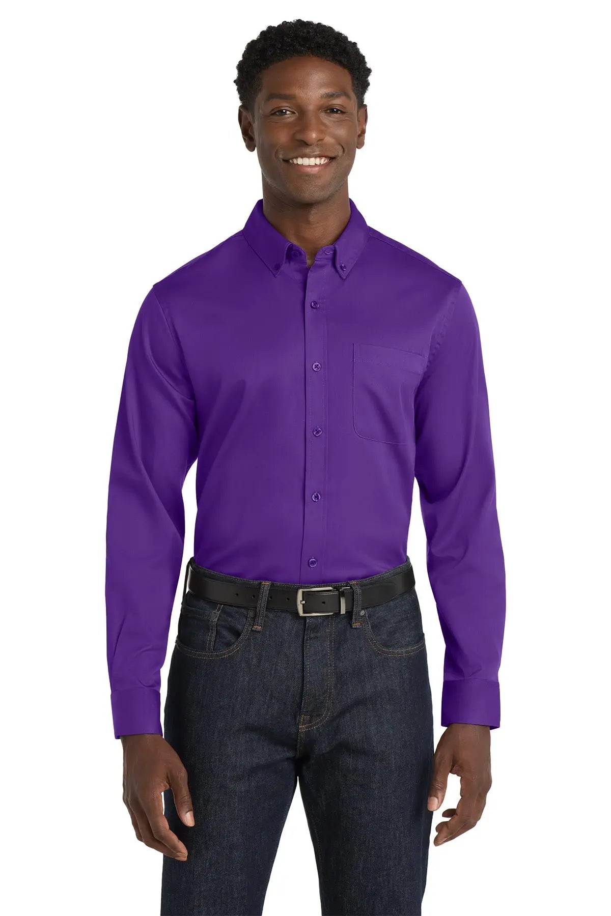 Port Authority® Long Sleeve SuperPro React™ Twill Shirt #W808