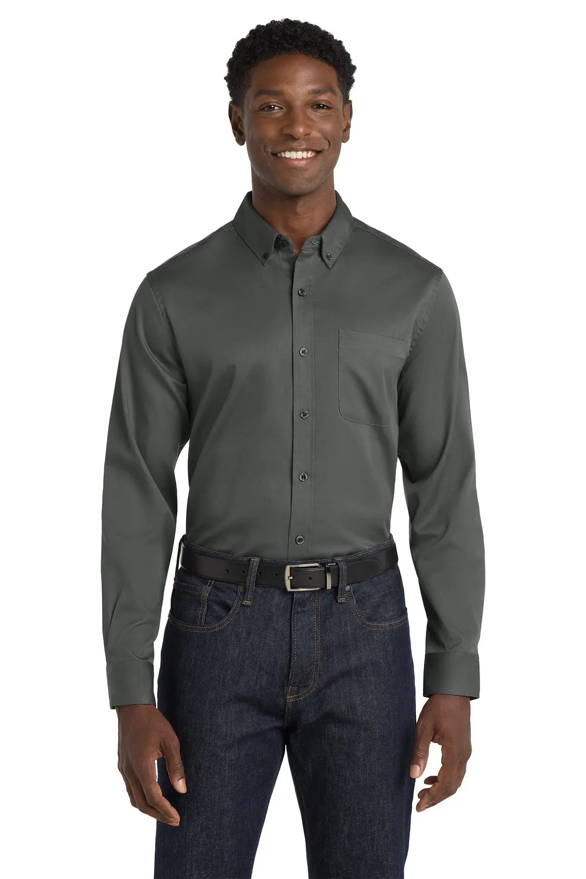 Port Authority® Long Sleeve SuperPro React™ Twill Shirt #W808