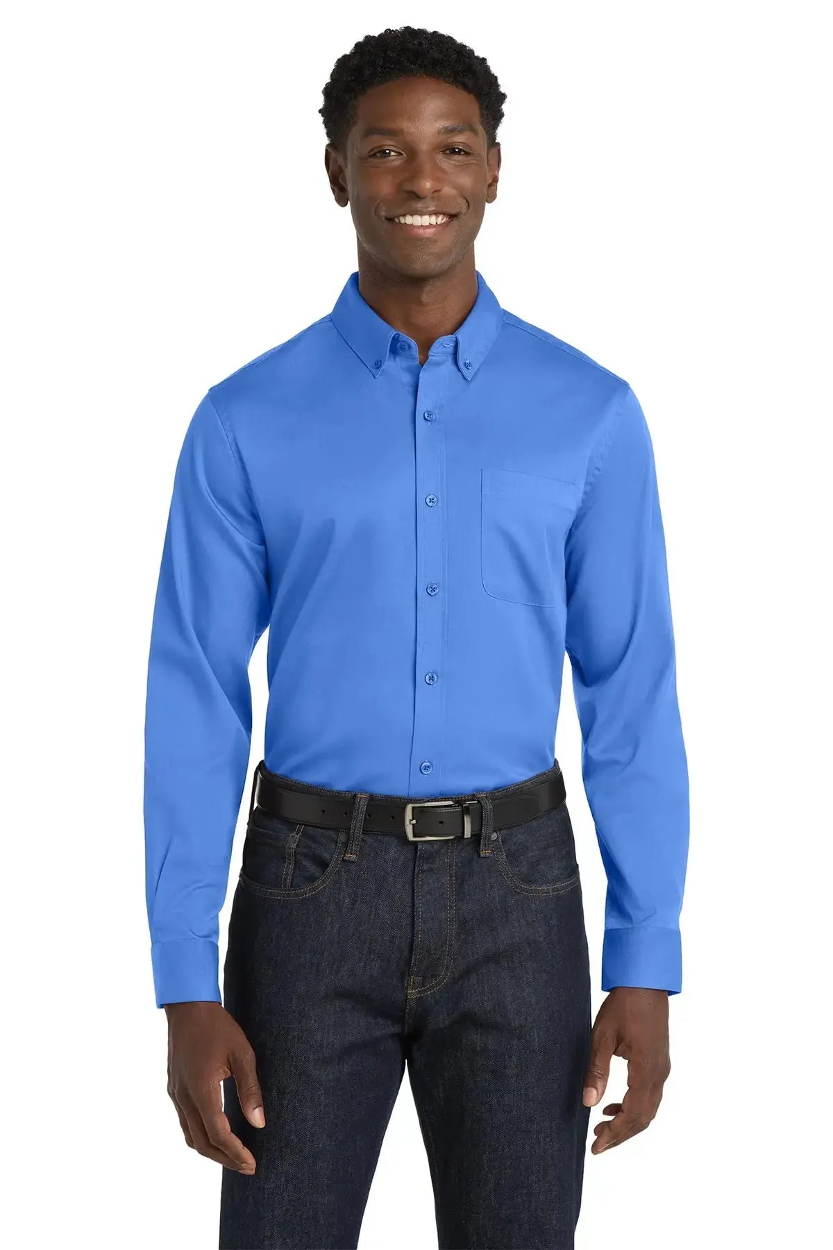 Port Authority® Long Sleeve SuperPro React™ Twill Shirt #W808 Game Over Merch