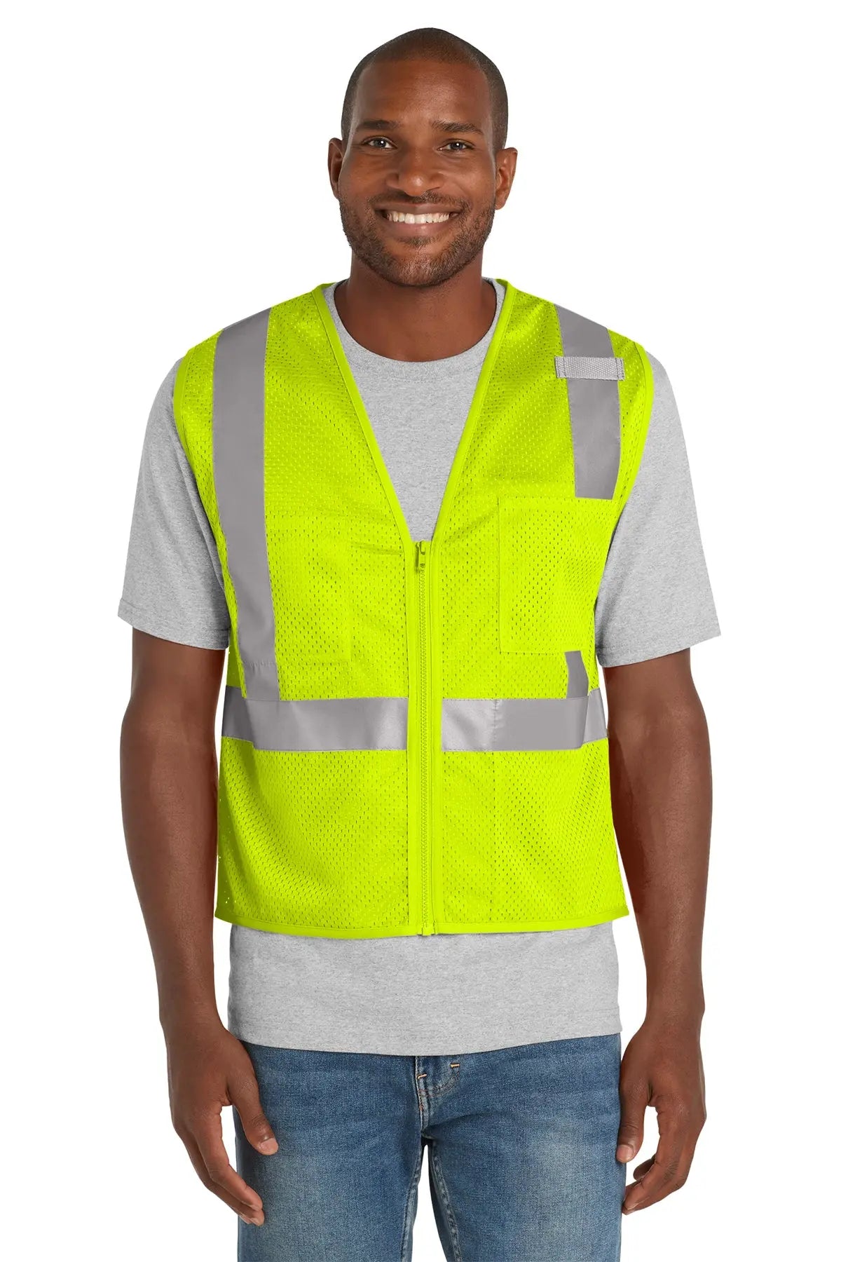 CornerStone® ANSI 107 Class 2 Mesh Zippered Vest #CSV102