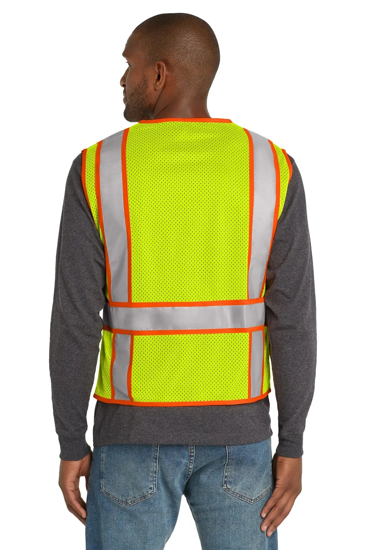 CornerStone® ANSI 107 Class 2 Mesh Zippered Two-Tone Vest #CSV103