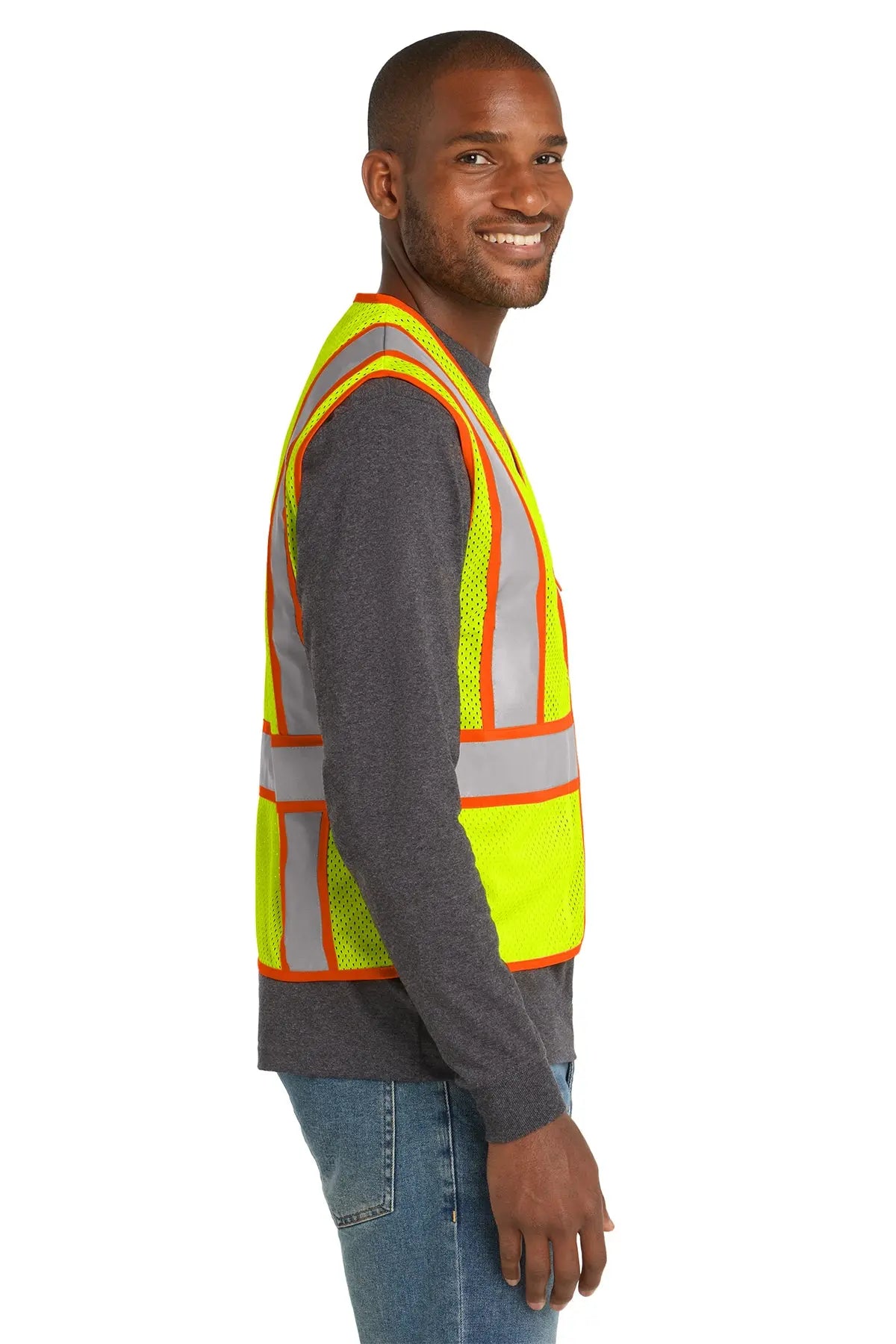 CornerStone® ANSI 107 Class 2 Mesh Zippered Two-Tone Vest #CSV103