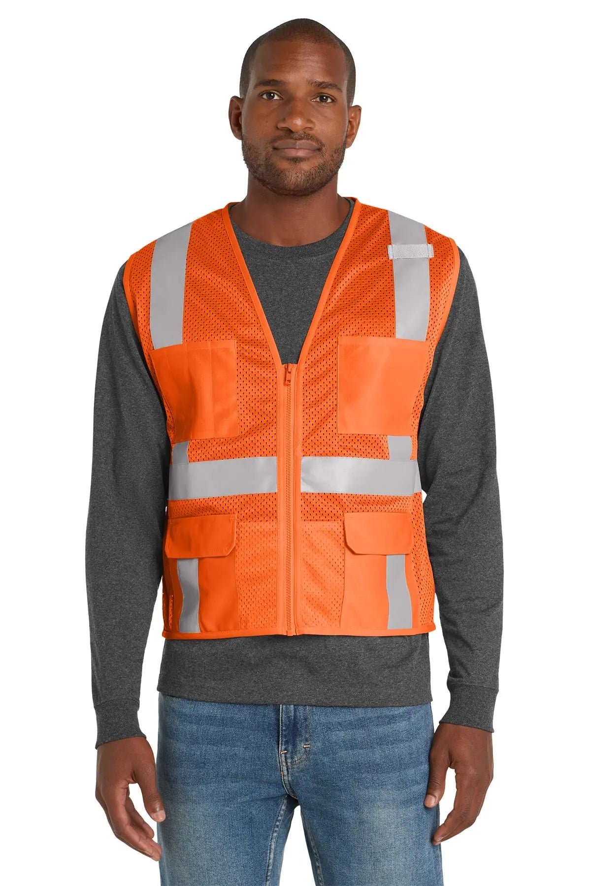CornerStone® ANSI 107 Class 2 Mesh Six-Pocket Zippered Vest #CSV104