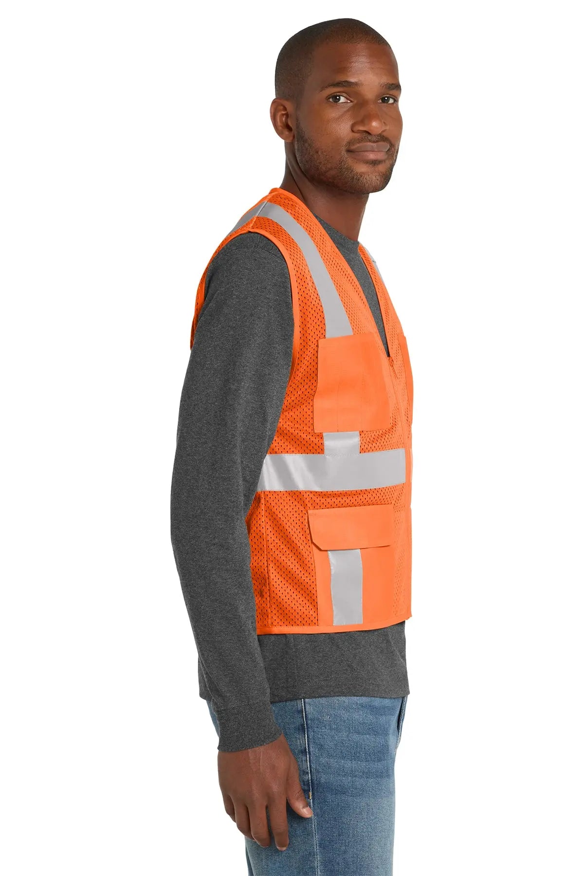 CornerStone® ANSI 107 Class 2 Mesh Six-Pocket Zippered Vest #CSV104