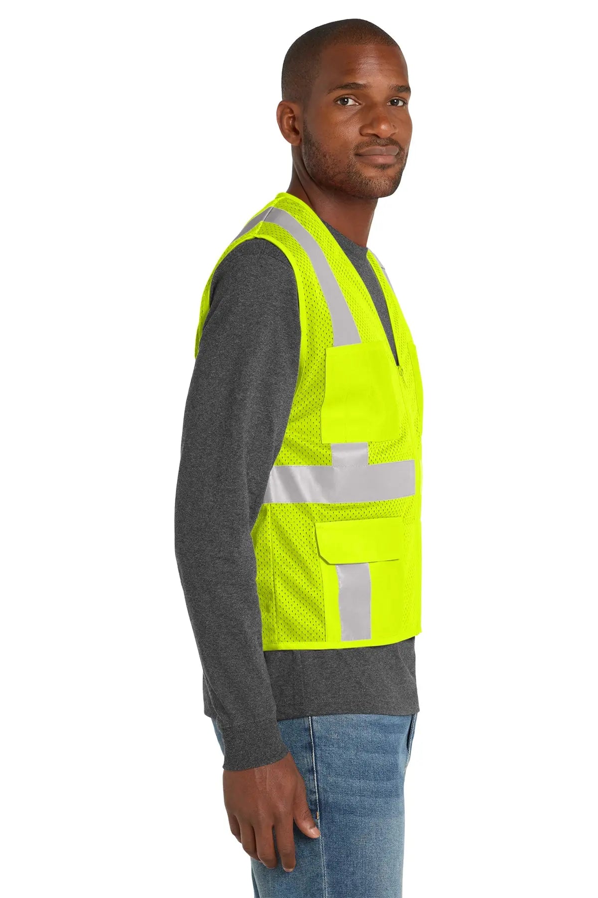 CornerStone® ANSI 107 Class 2 Mesh Six-Pocket Zippered Vest #CSV104