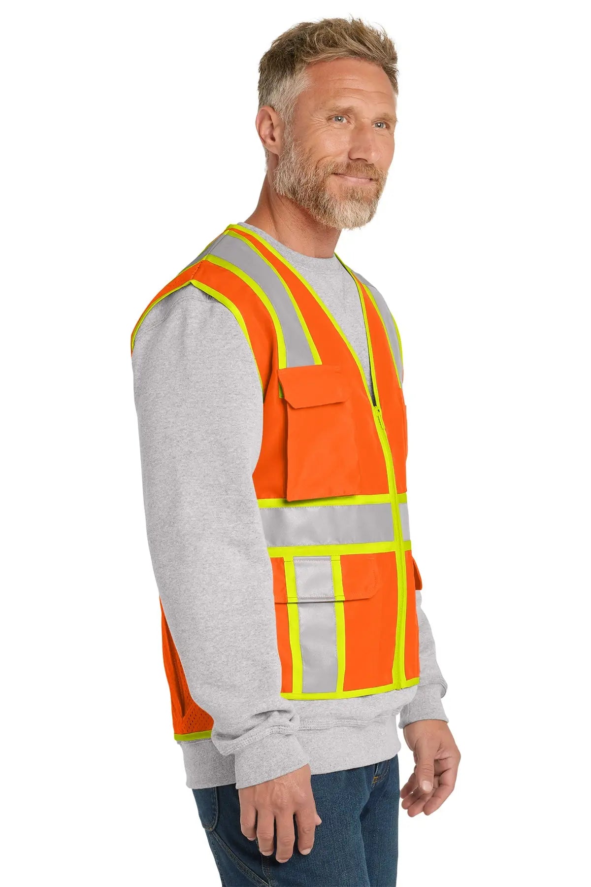 CornerStone® ANSI 107 Class 2 Surveyor Zippered Two-Tone Vest #CSV105