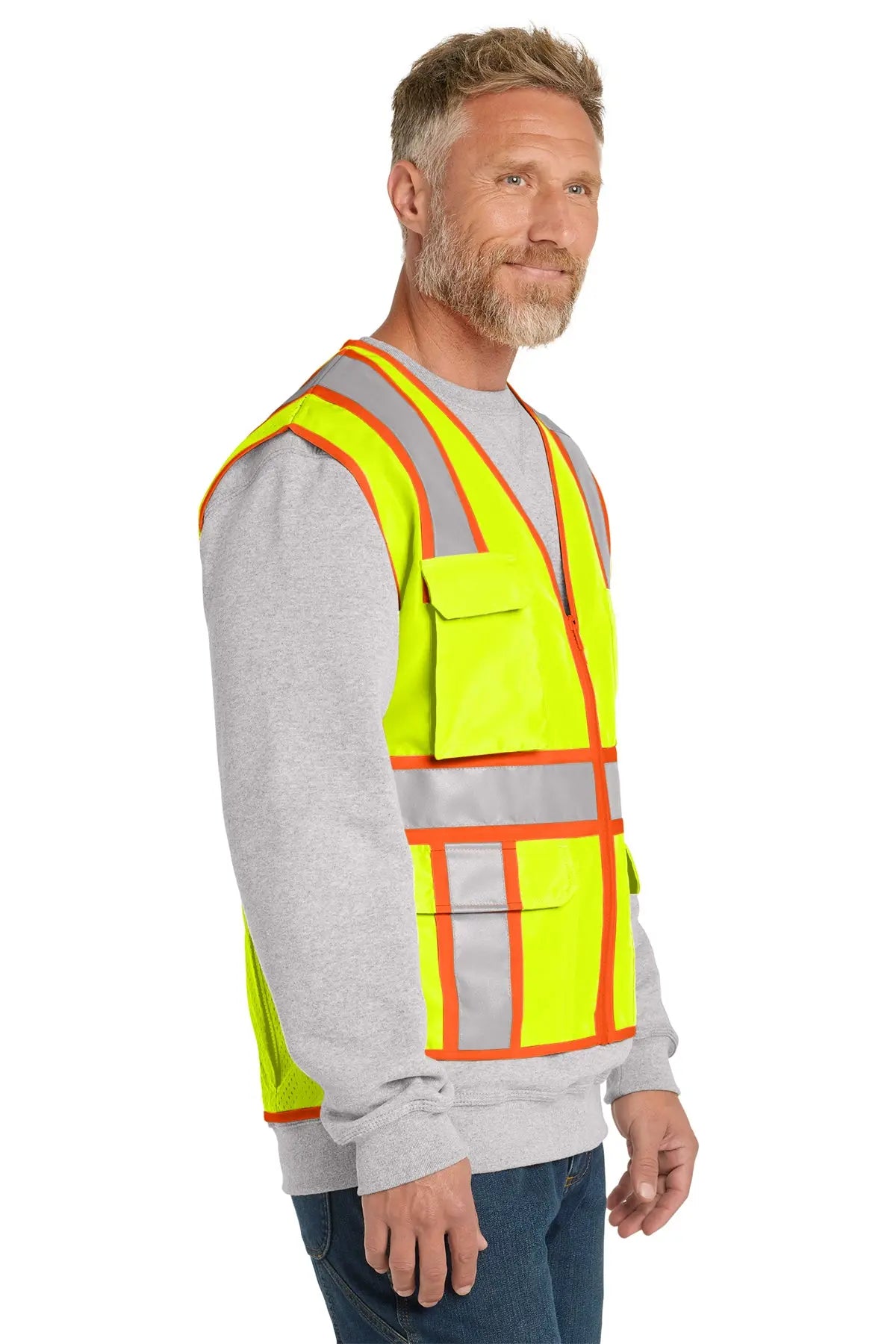 CornerStone® ANSI 107 Class 2 Surveyor Zippered Two-Tone Vest #CSV105
