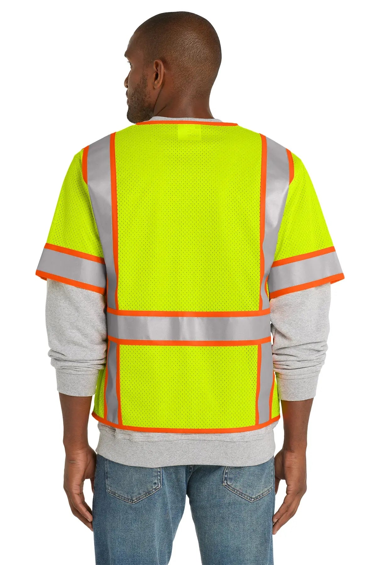 CornerStone® ANSI 107 Class 3 Surveyor Mesh Zippered Two-Tone Short Sleeve Vest #CSV106