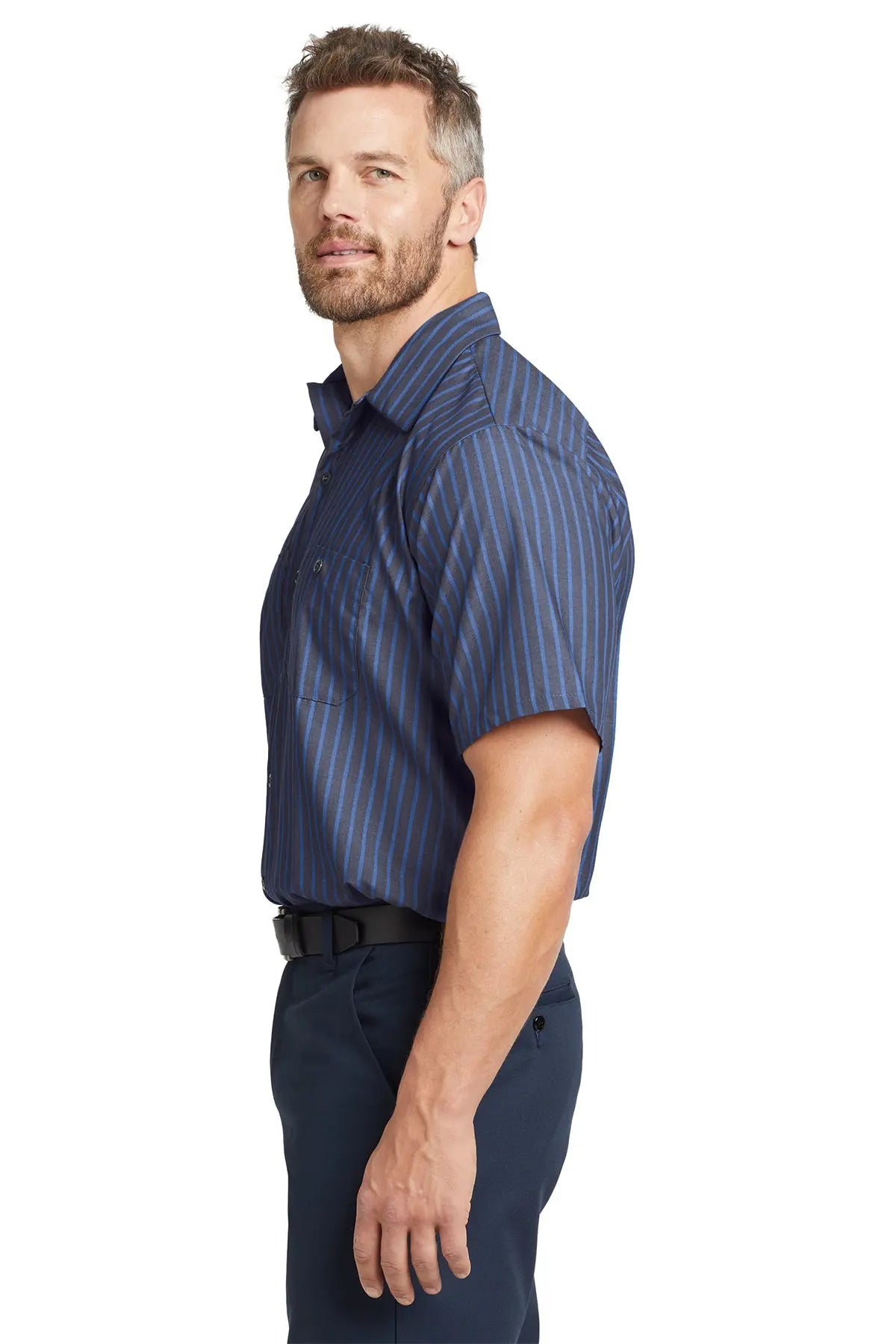 Red Kap® Short Sleeve Striped Industrial Work Shirt #CS20
