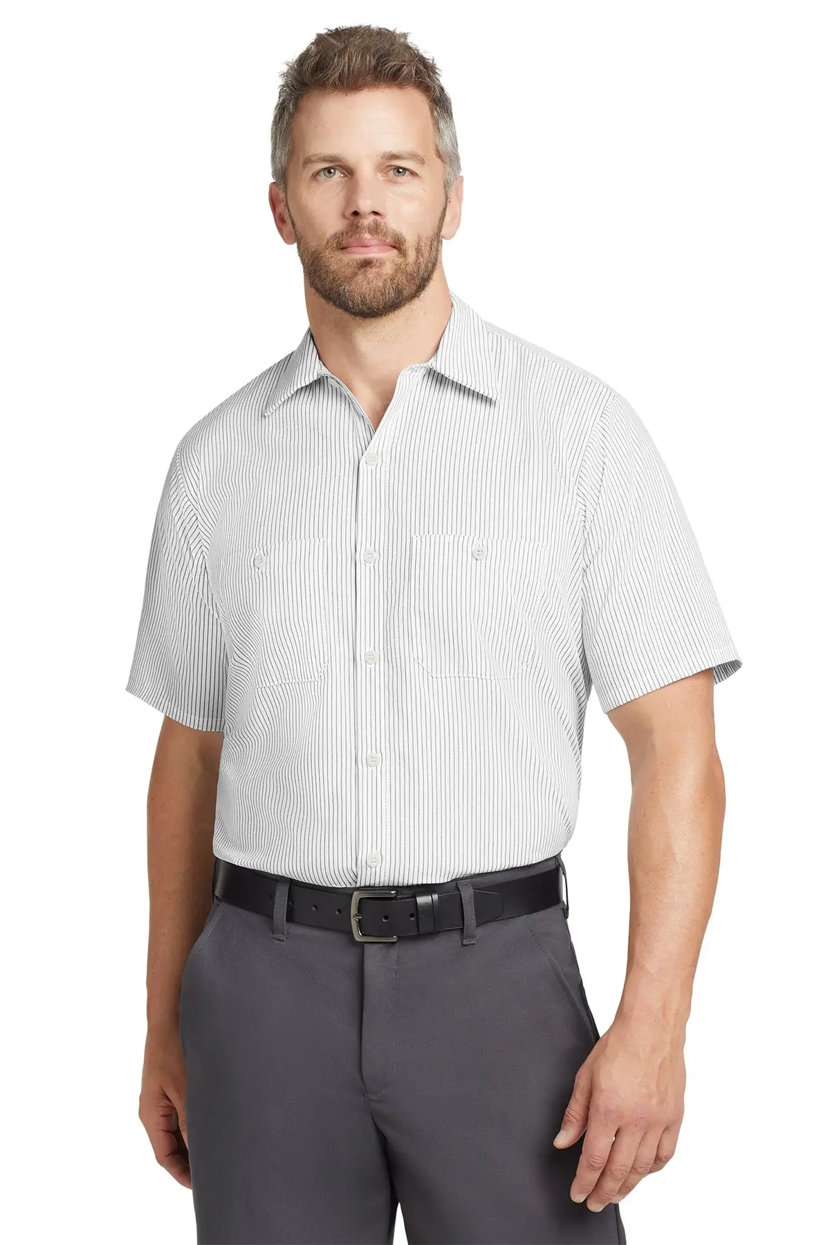 Red Kap® Short Sleeve Striped Industrial Work Shirt #CS20
