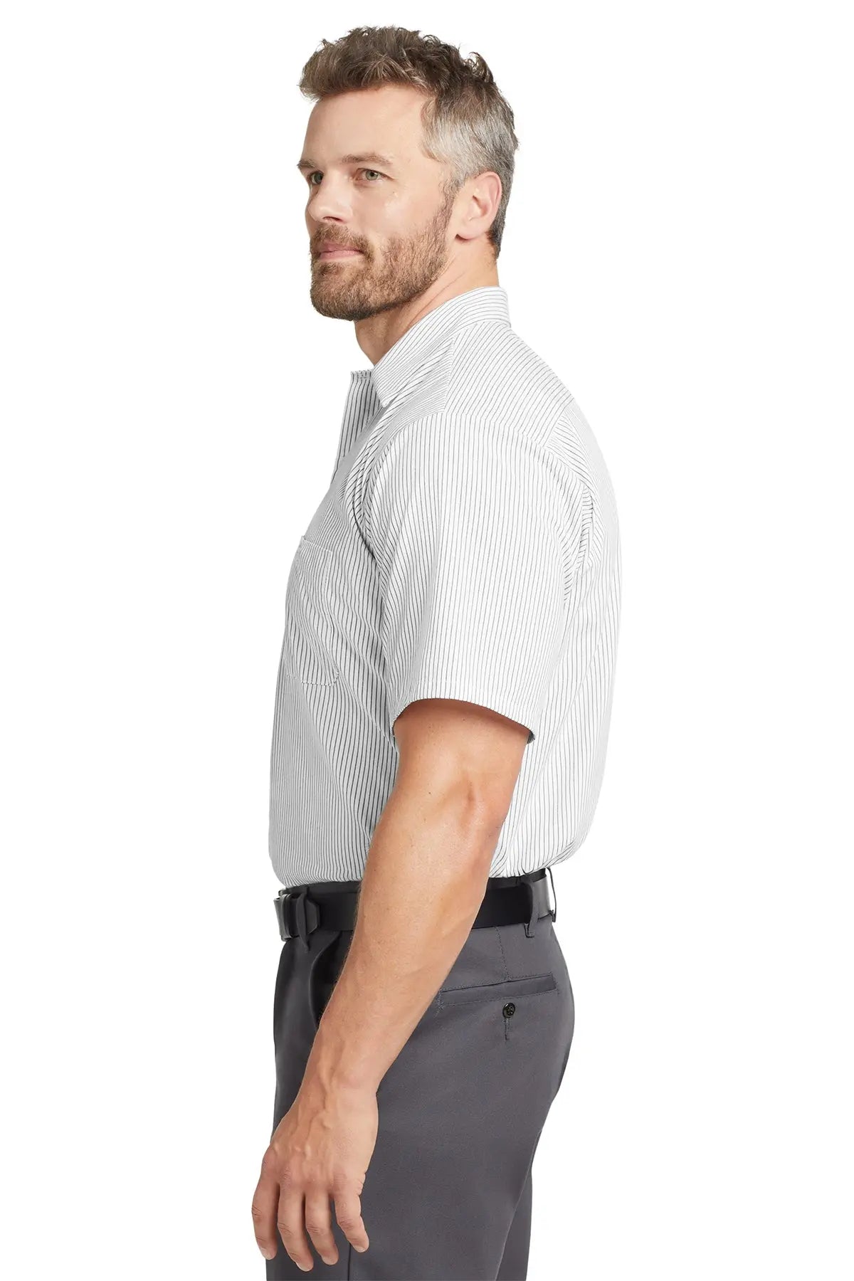 Red Kap® Short Sleeve Striped Industrial Work Shirt #CS20