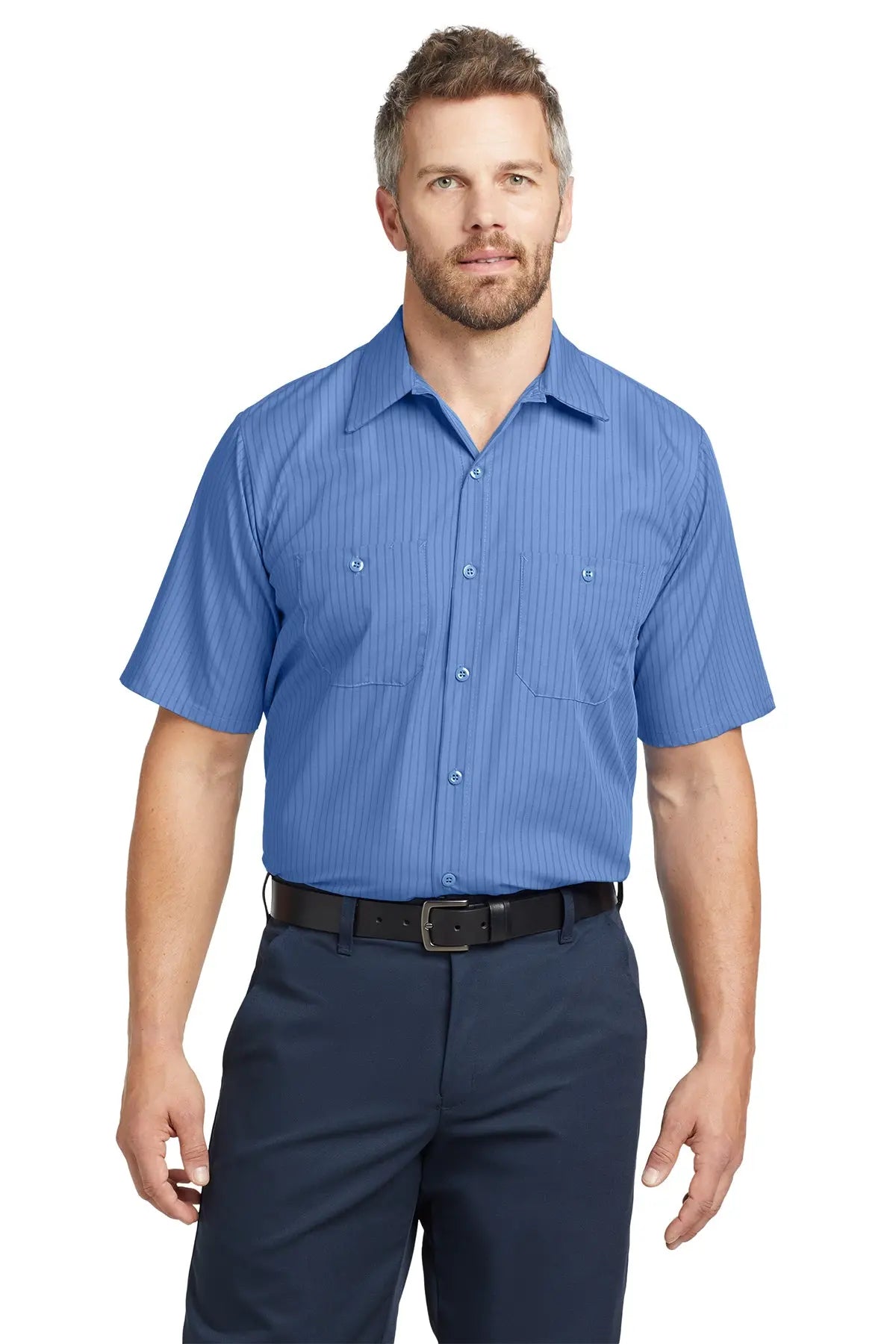 Red Kap® Short Sleeve Striped Industrial Work Shirt #CS20