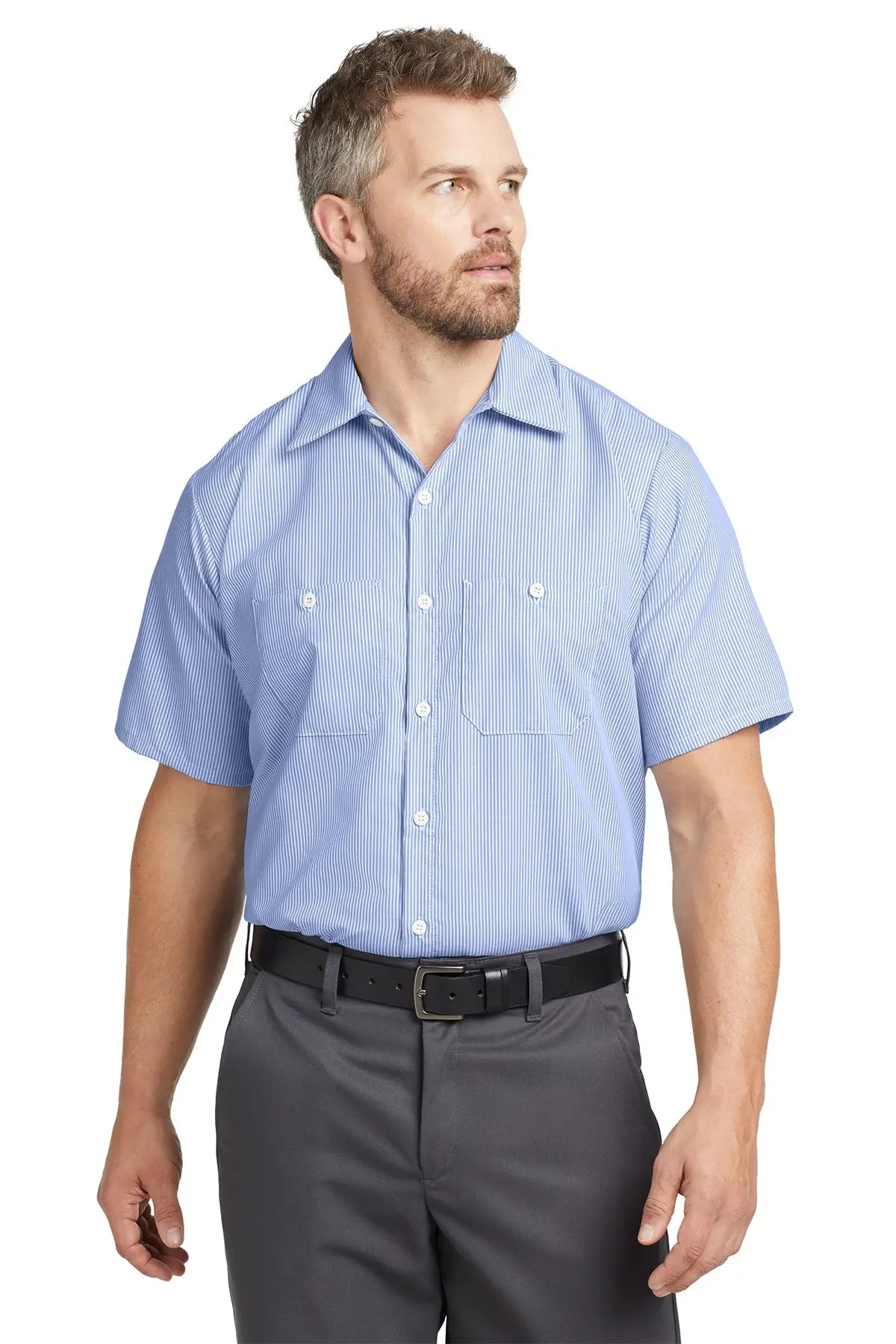 Red Kap® Short Sleeve Striped Industrial Work Shirt #CS20