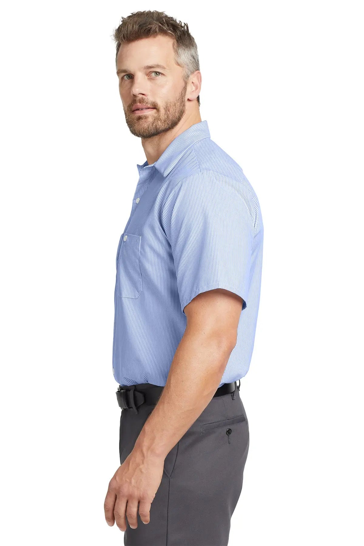 Red Kap® Short Sleeve Striped Industrial Work Shirt #CS20