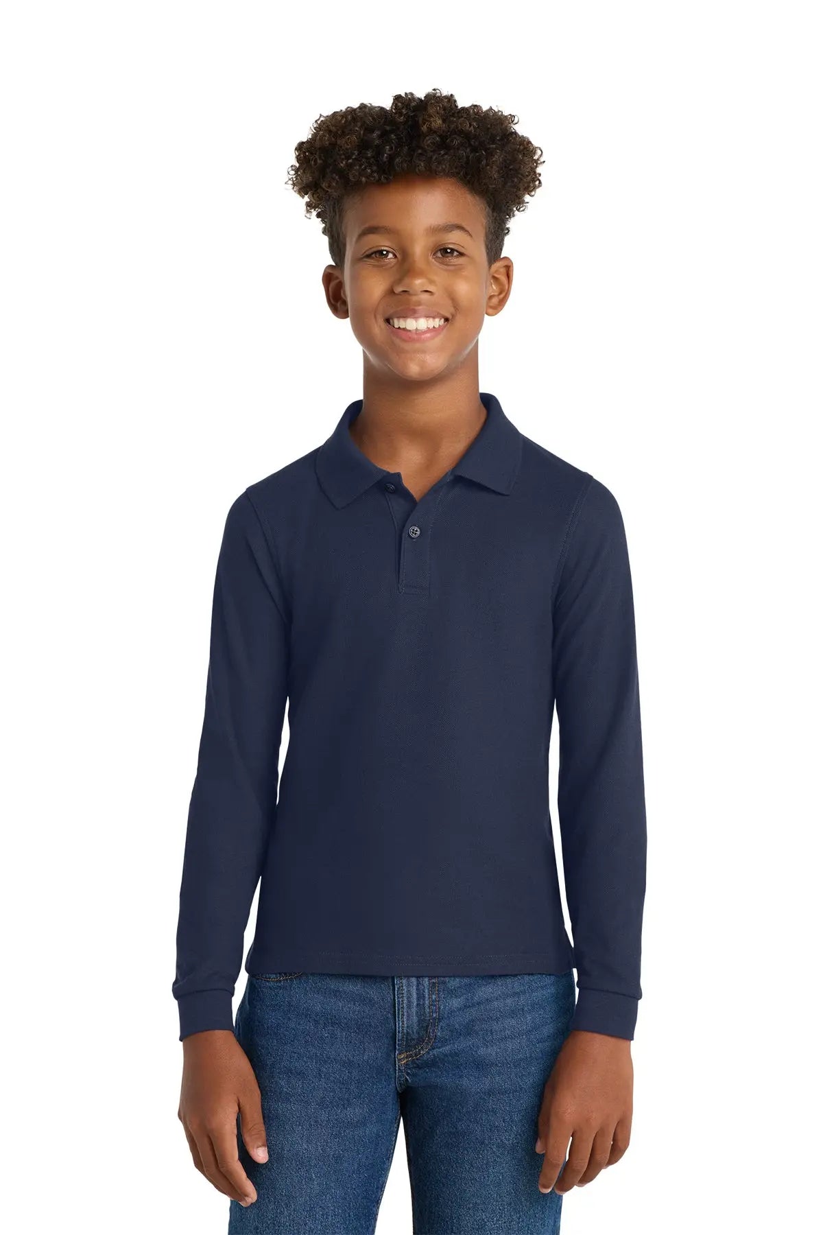 Port Authority® Youth Silk Touch™ Long Sleeve Polo #Y500LSGame Over Merch