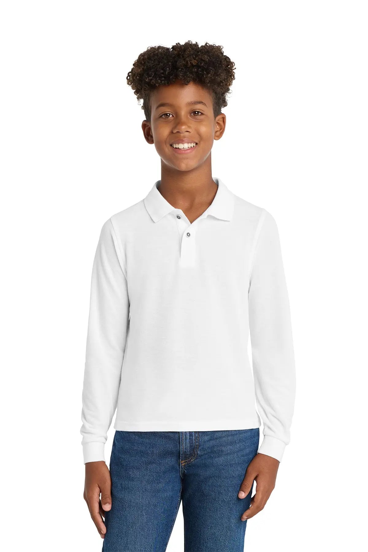 Port Authority® Youth Silk Touch™ Long Sleeve Polo #Y500LSGame Over Merch