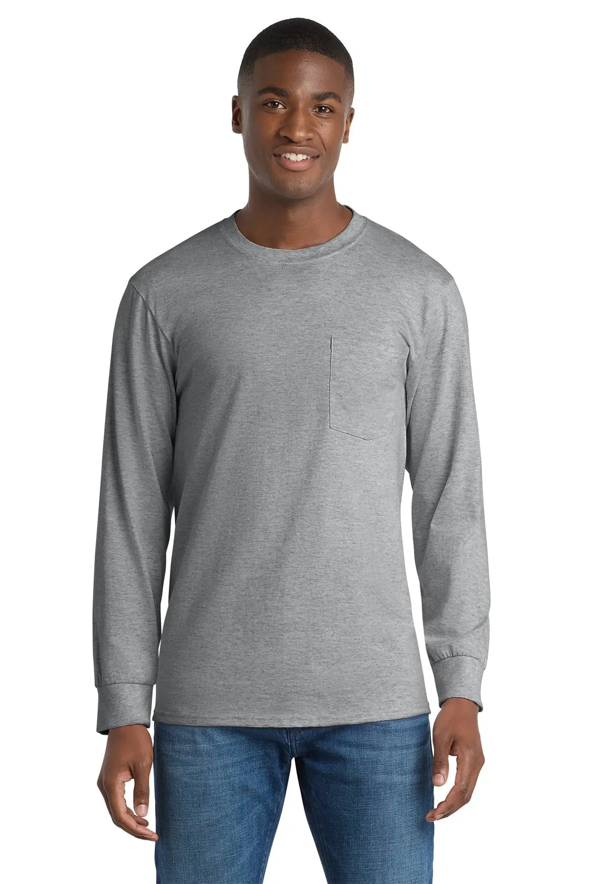Port & Co™ Long Sleeve Essential Pocket Tee #PC61LSP Game Over Merch